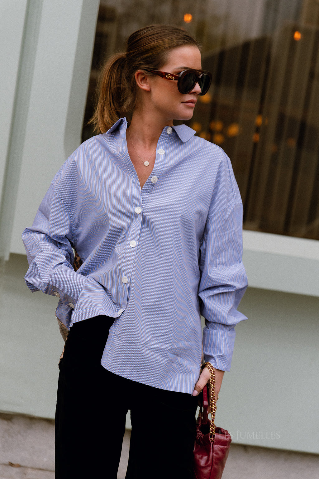 Yelena-Hemd Stripe/Lexie Leopard