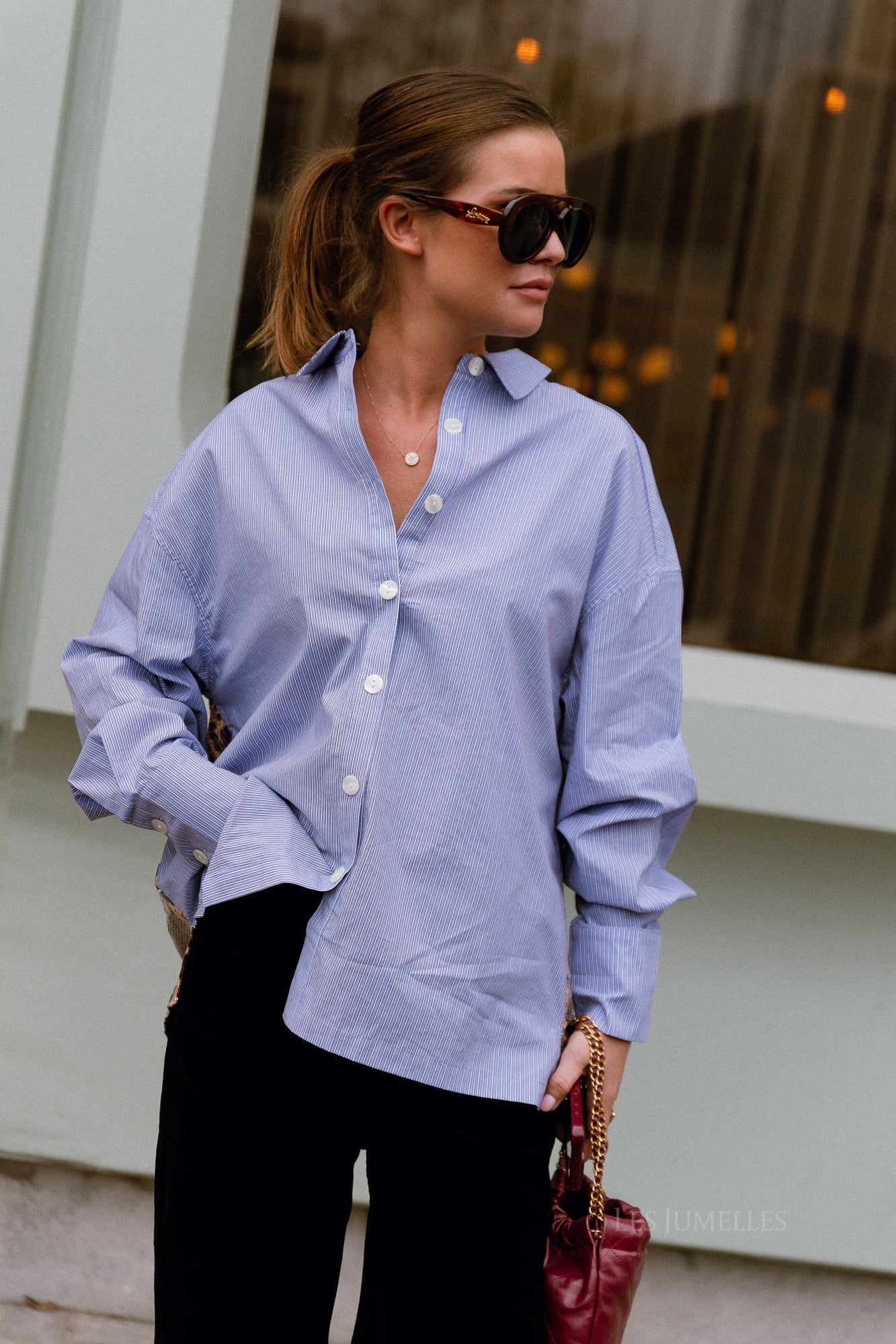 Yelena-Hemd Stripe/Lexie Leopard