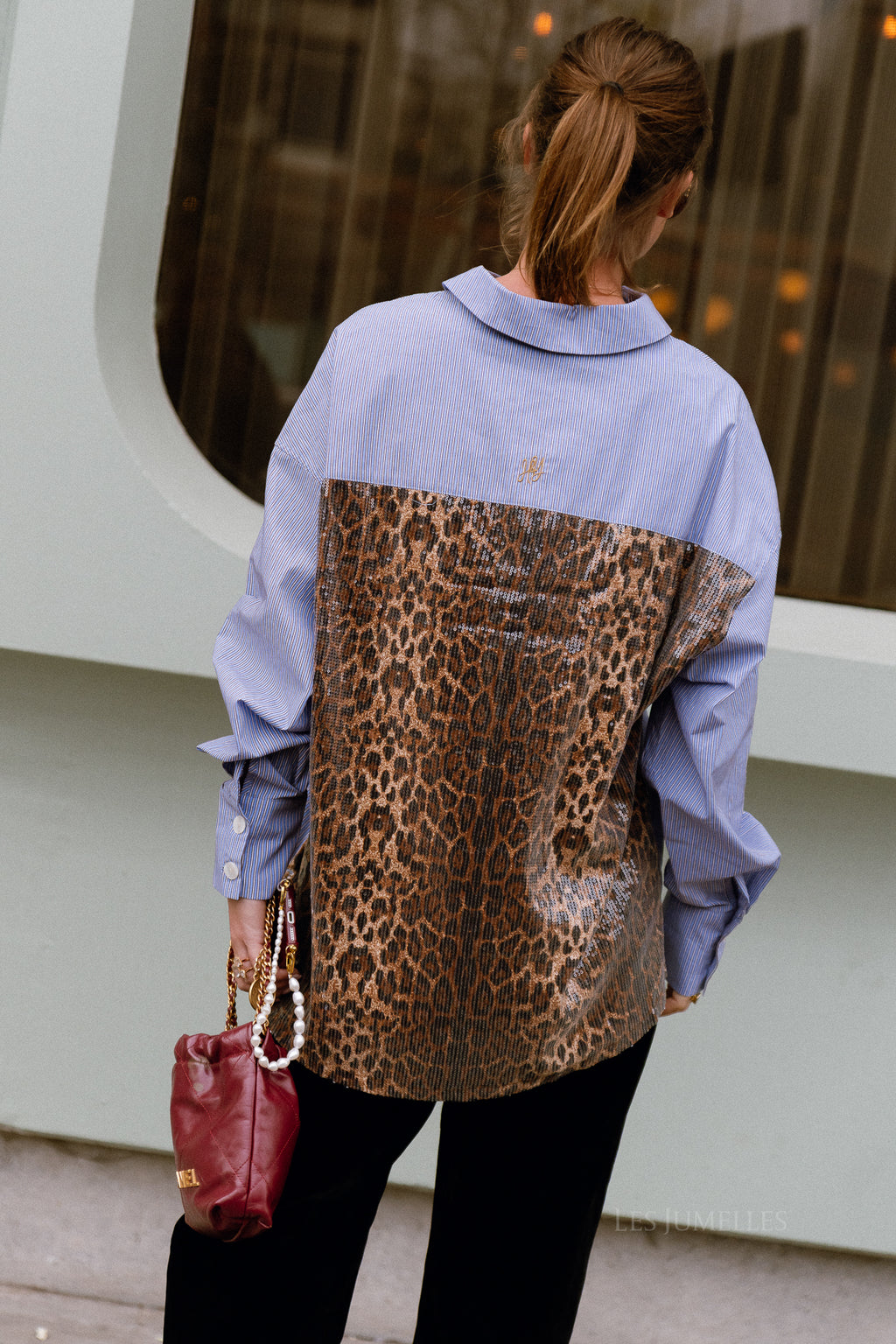 Yelena-Hemd Stripe/Lexie Leopard