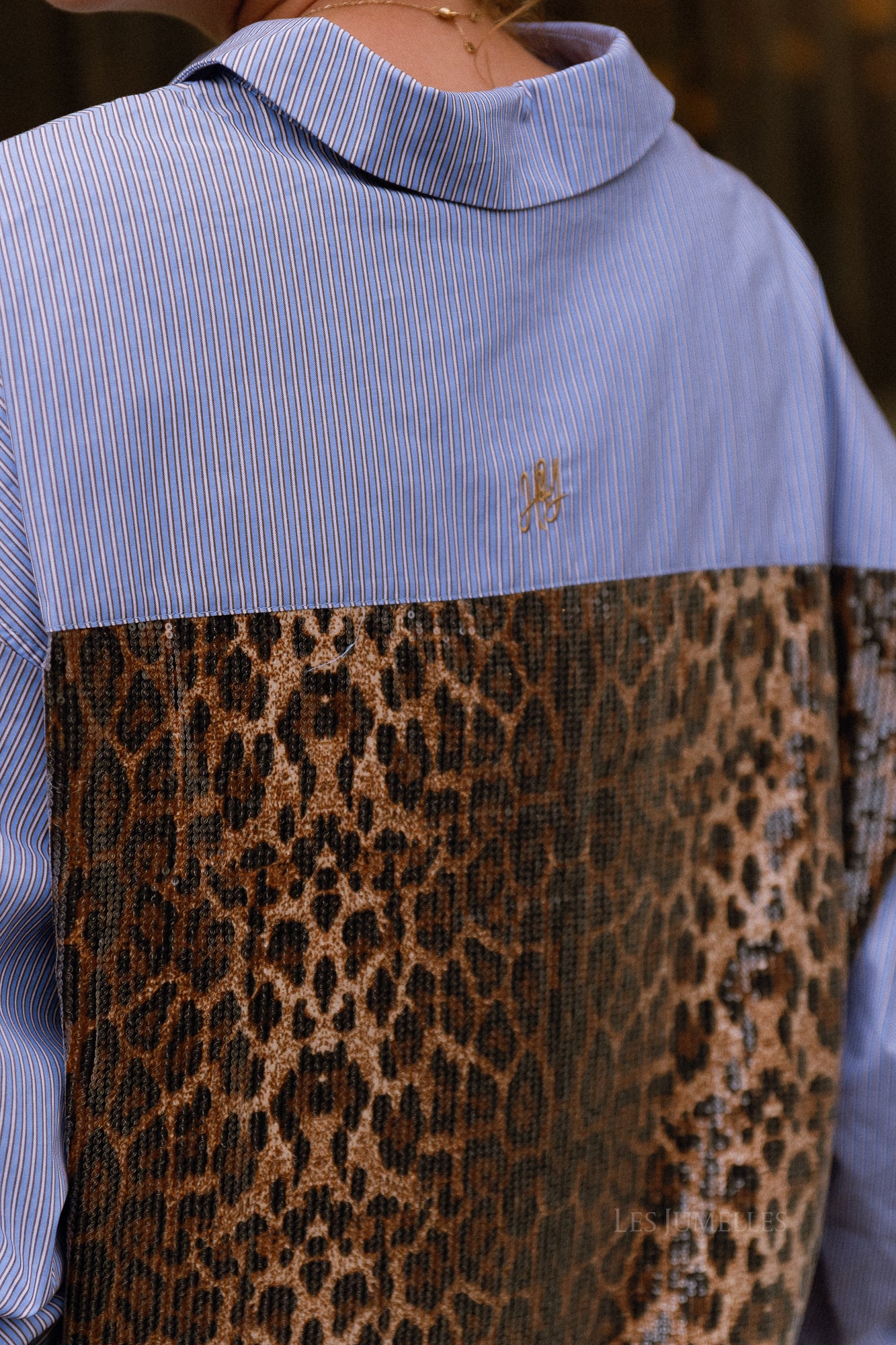 Yelena-Hemd Stripe/Lexie Leopard