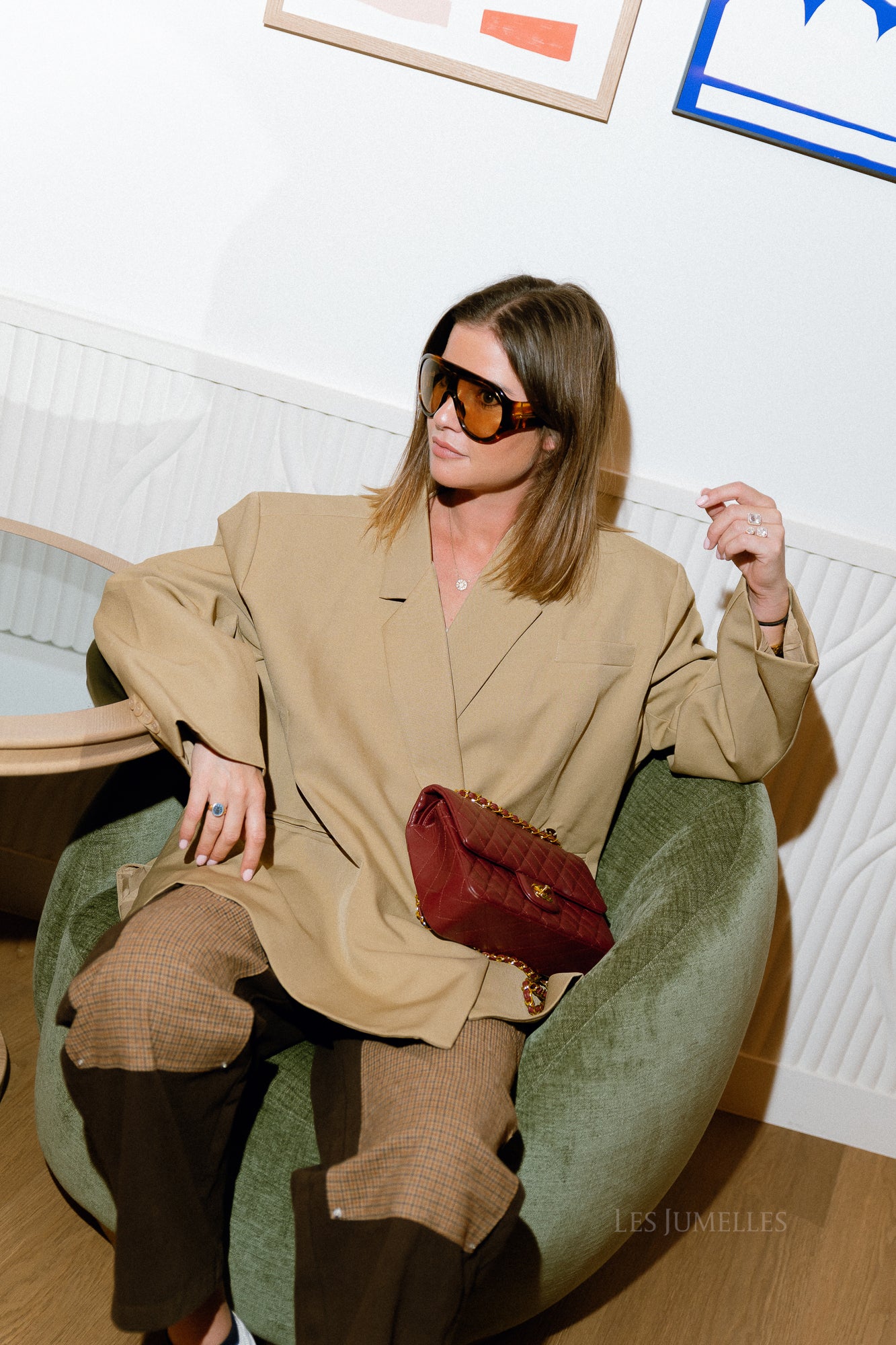 Blazer oversize Chloé beige foncé