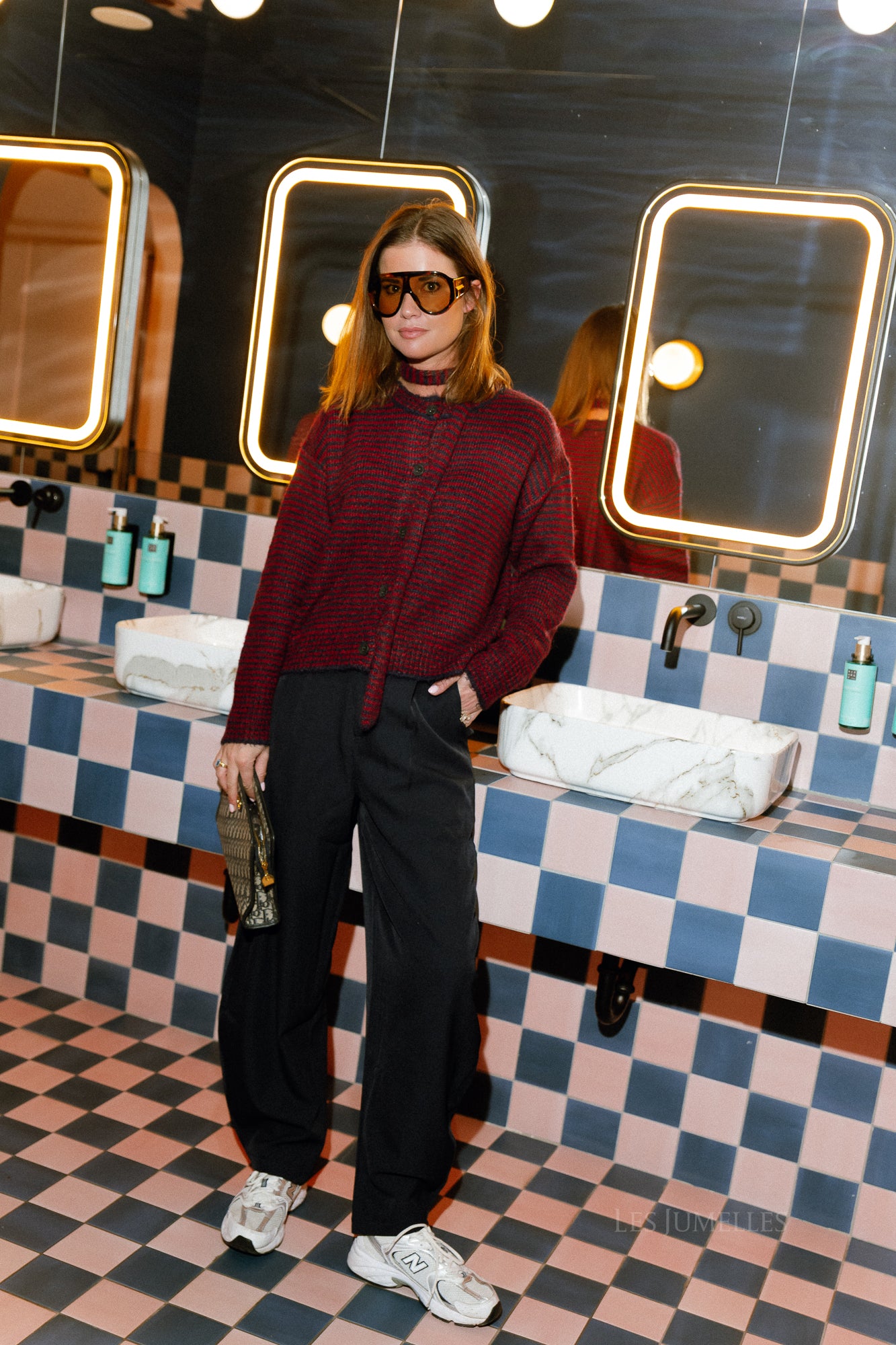 Elise striped cardigan navy/burgundy