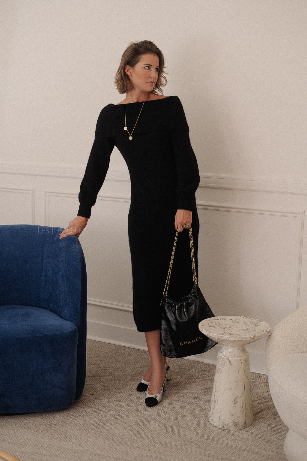 AlphaGZ off shoulder jurk zwart