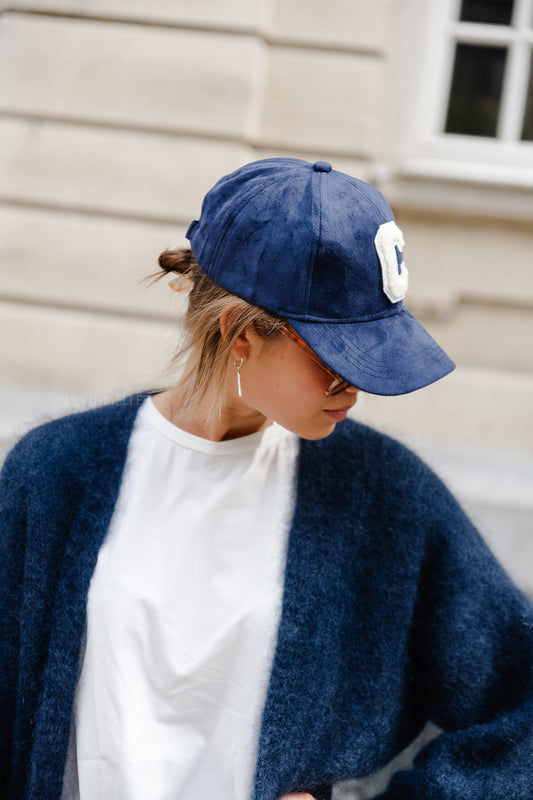 Les Jumelles 'C' Cap suède navy blue