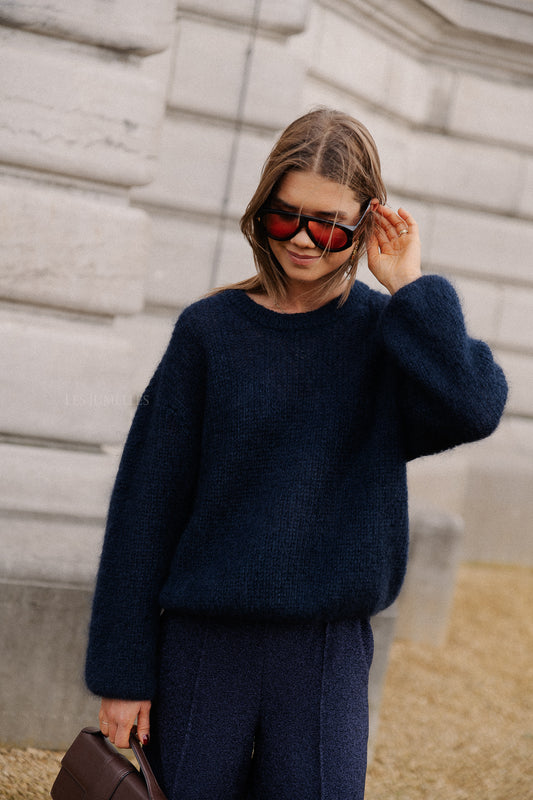 Les Jumelles Pull Chloé bleu marine