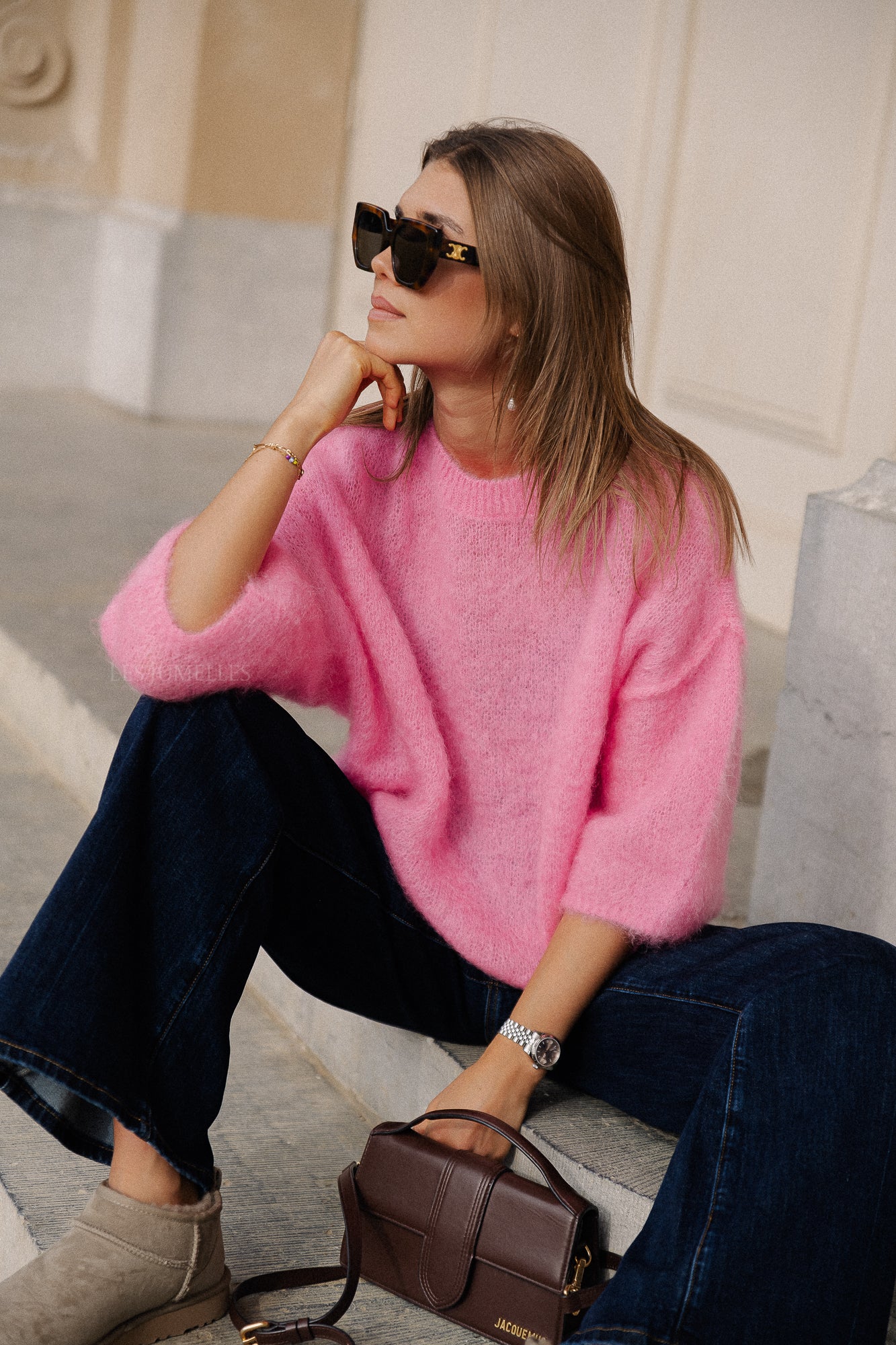 Nova mohair trui roze