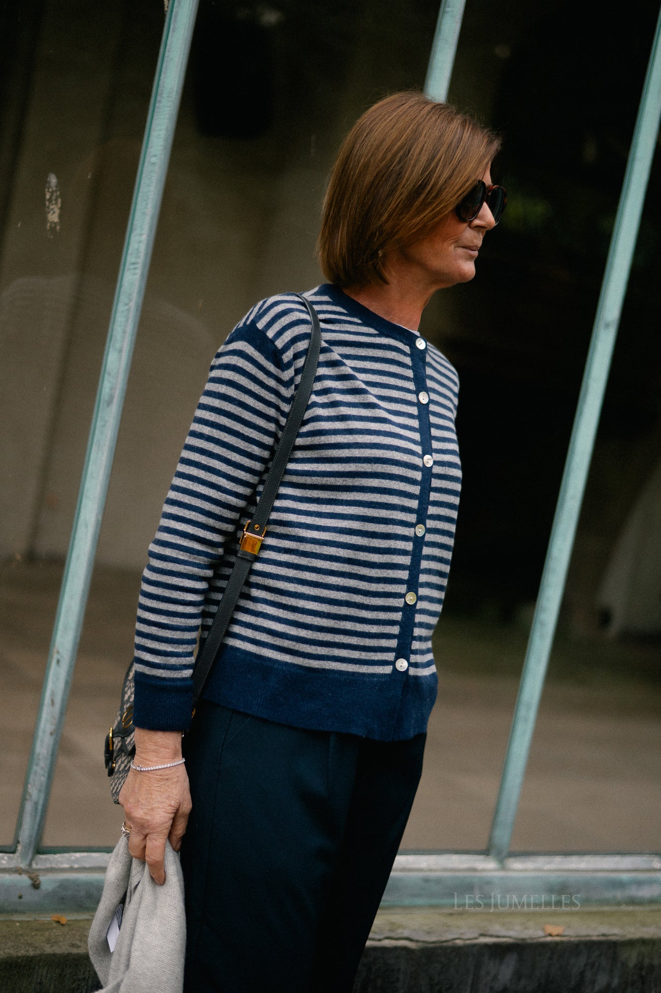 Lisa striped cardigan navy/grey