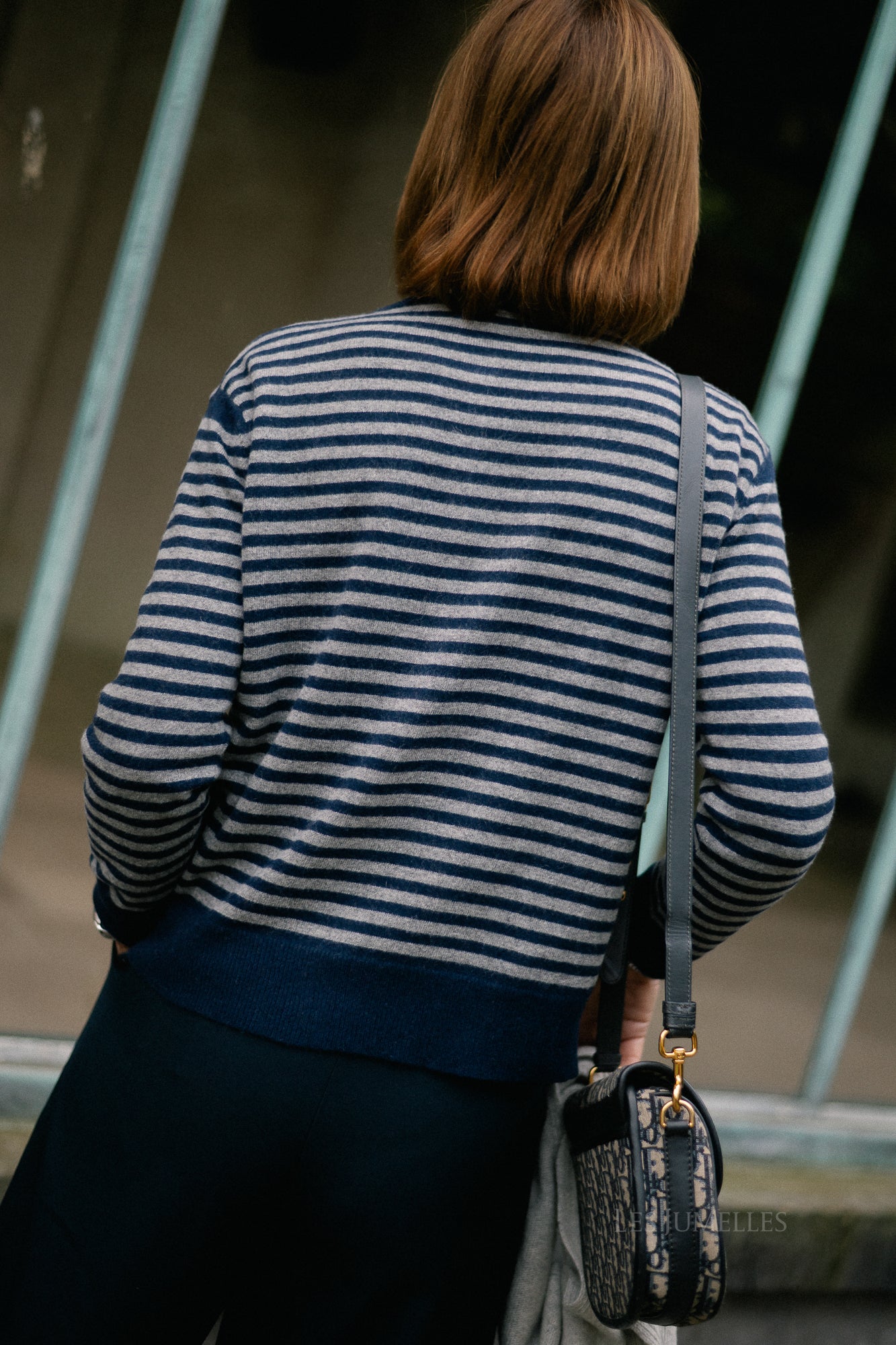 Lisa striped cardigan navy/grey