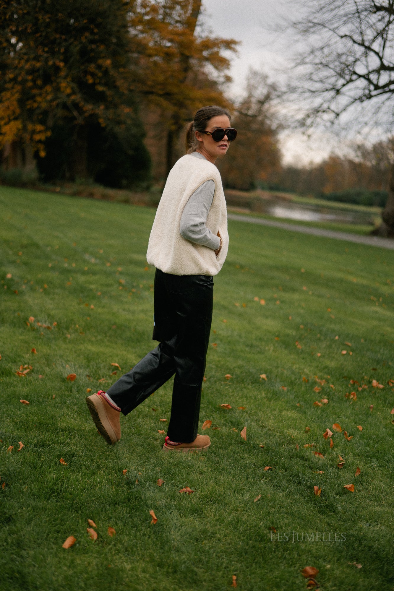 Celina PU broek zwart