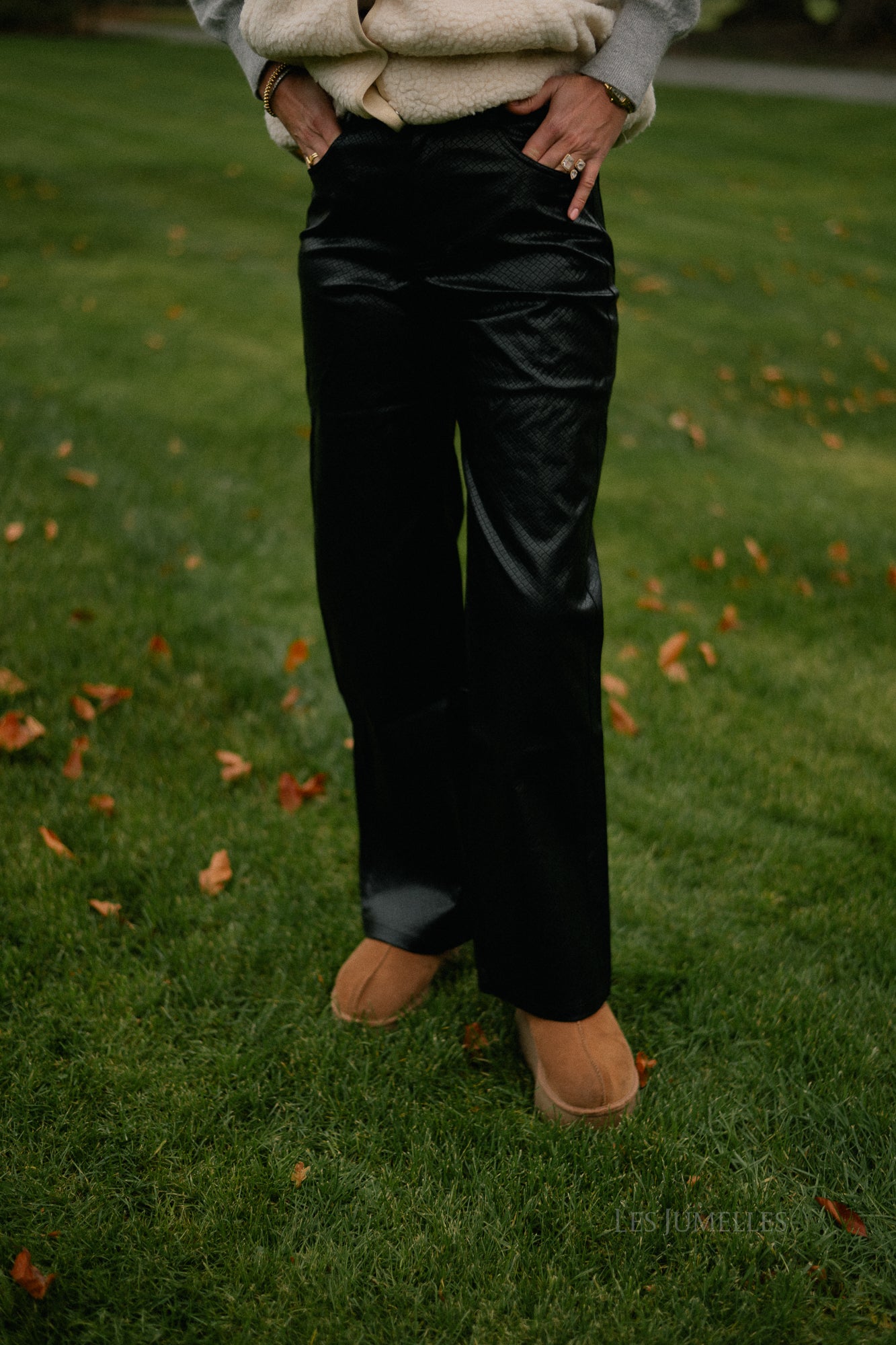 Celina PU broek zwart