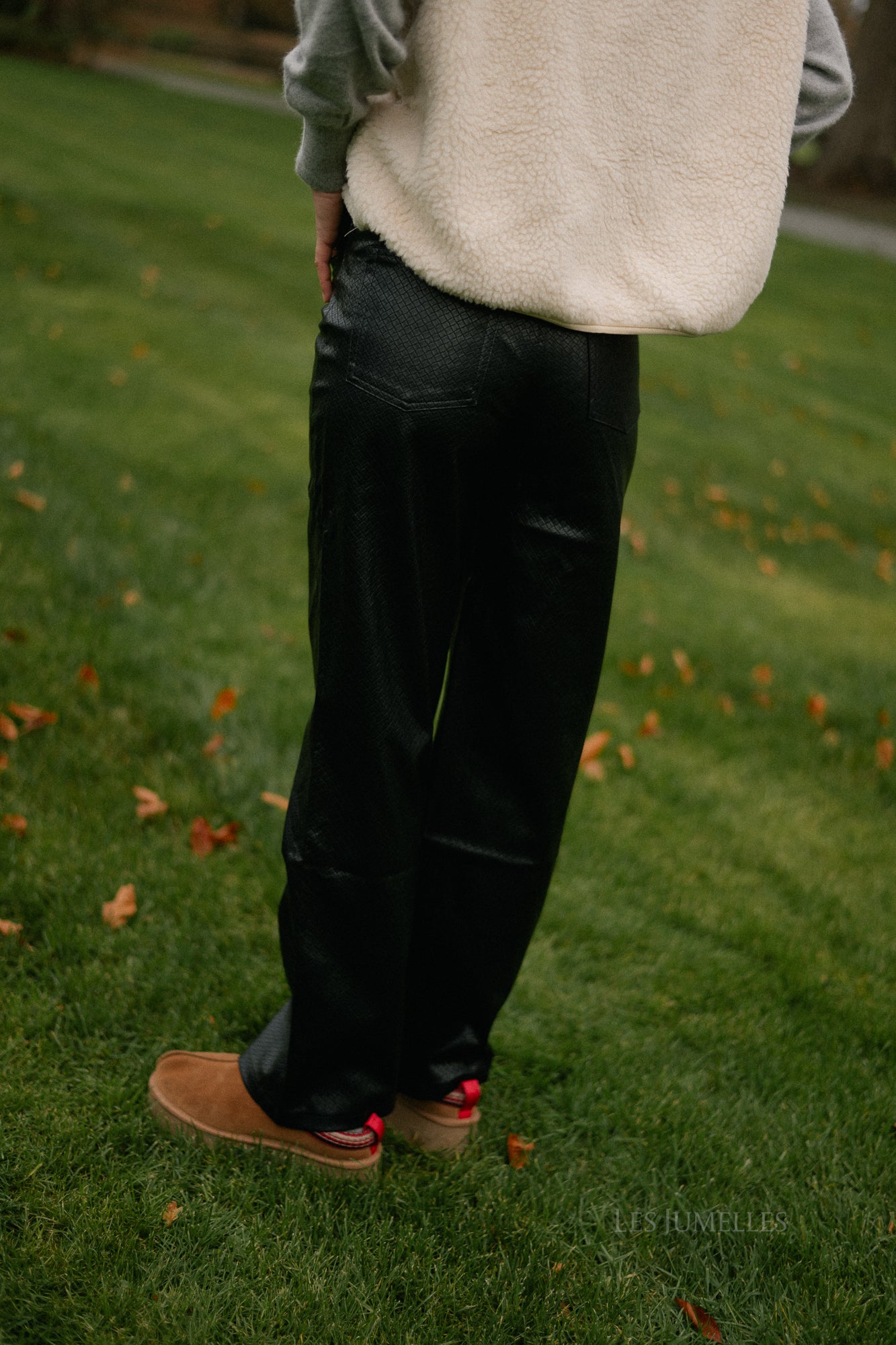 Celina PU broek zwart