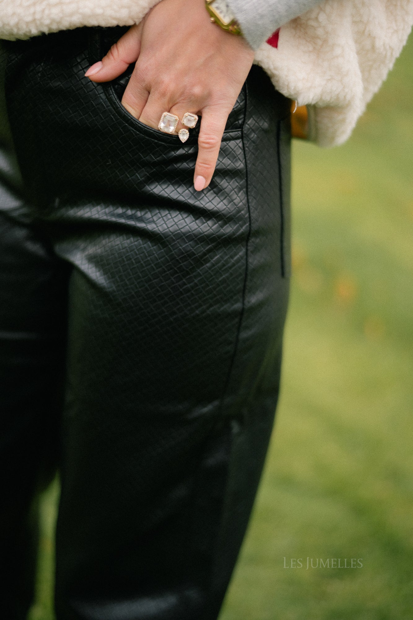 Celina PU broek zwart