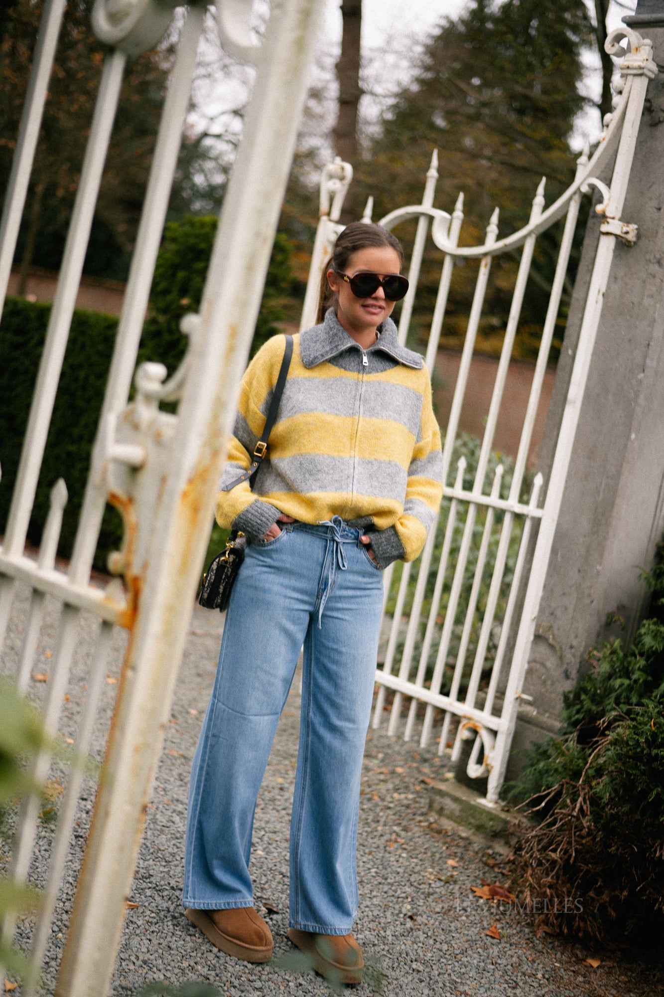 OBJRosie MW wijde jeans lichtblauwe denim