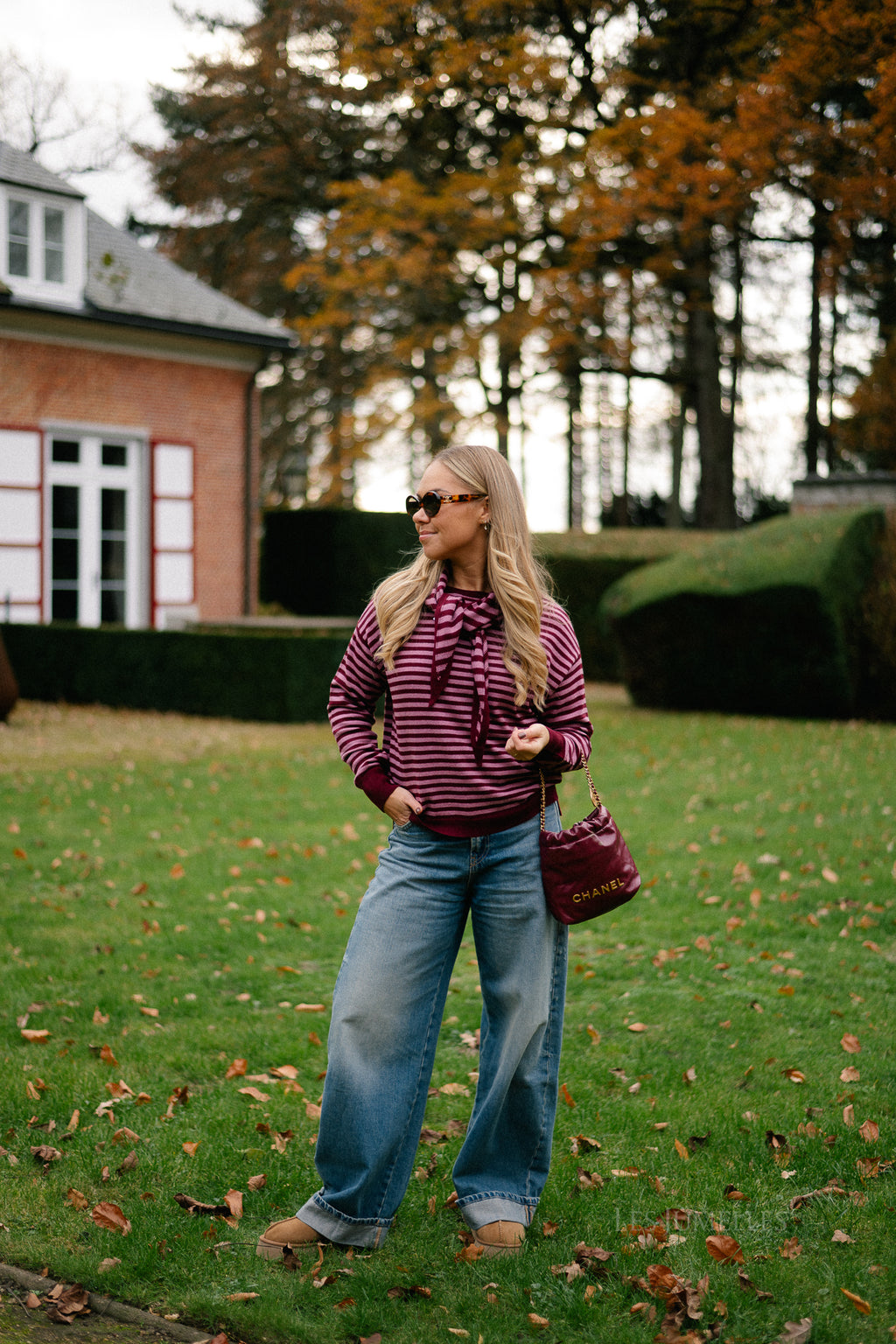 Lisa striped jumper raspberry/old rose