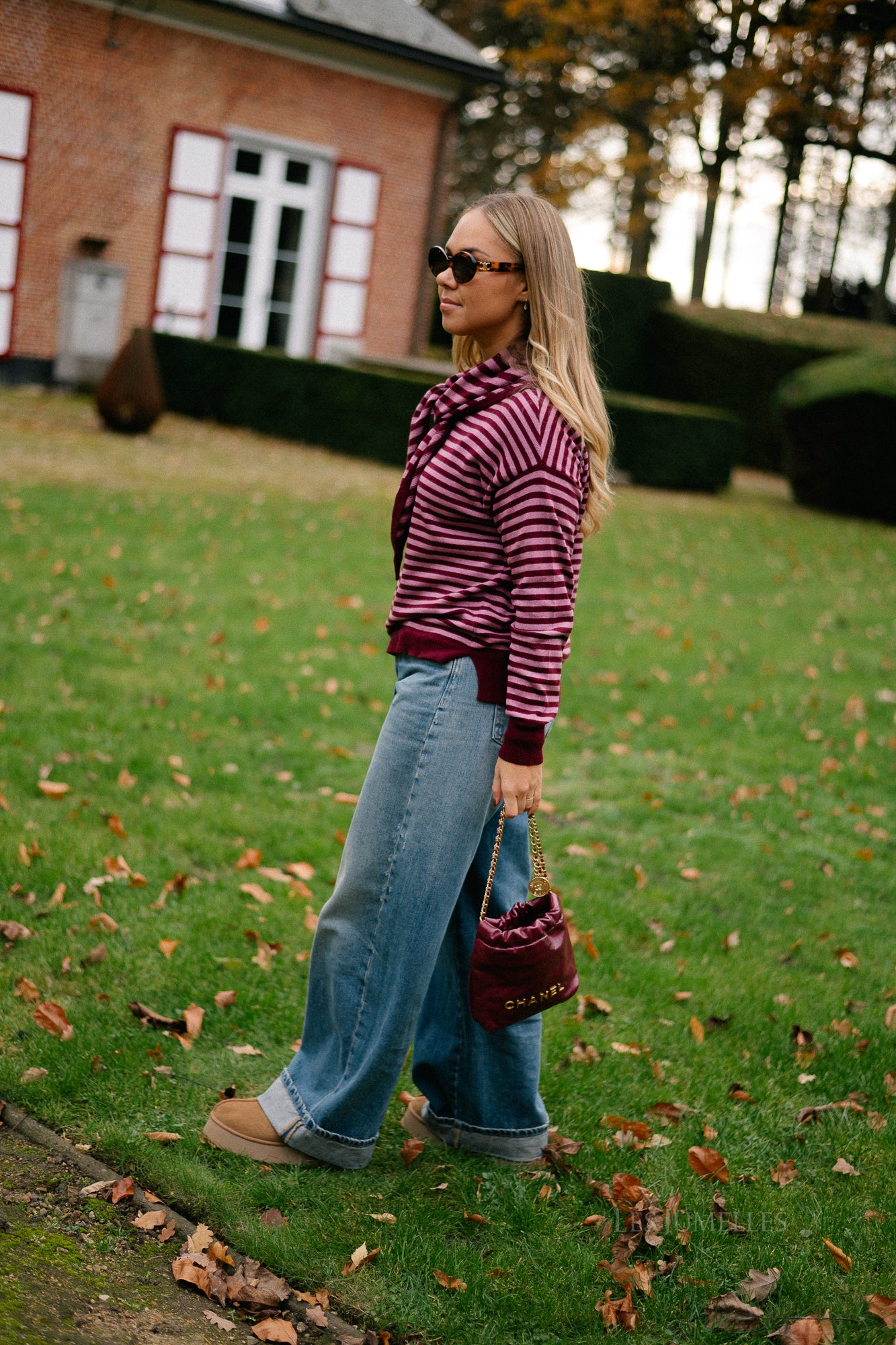 Lisa striped jumper raspberry/old rose