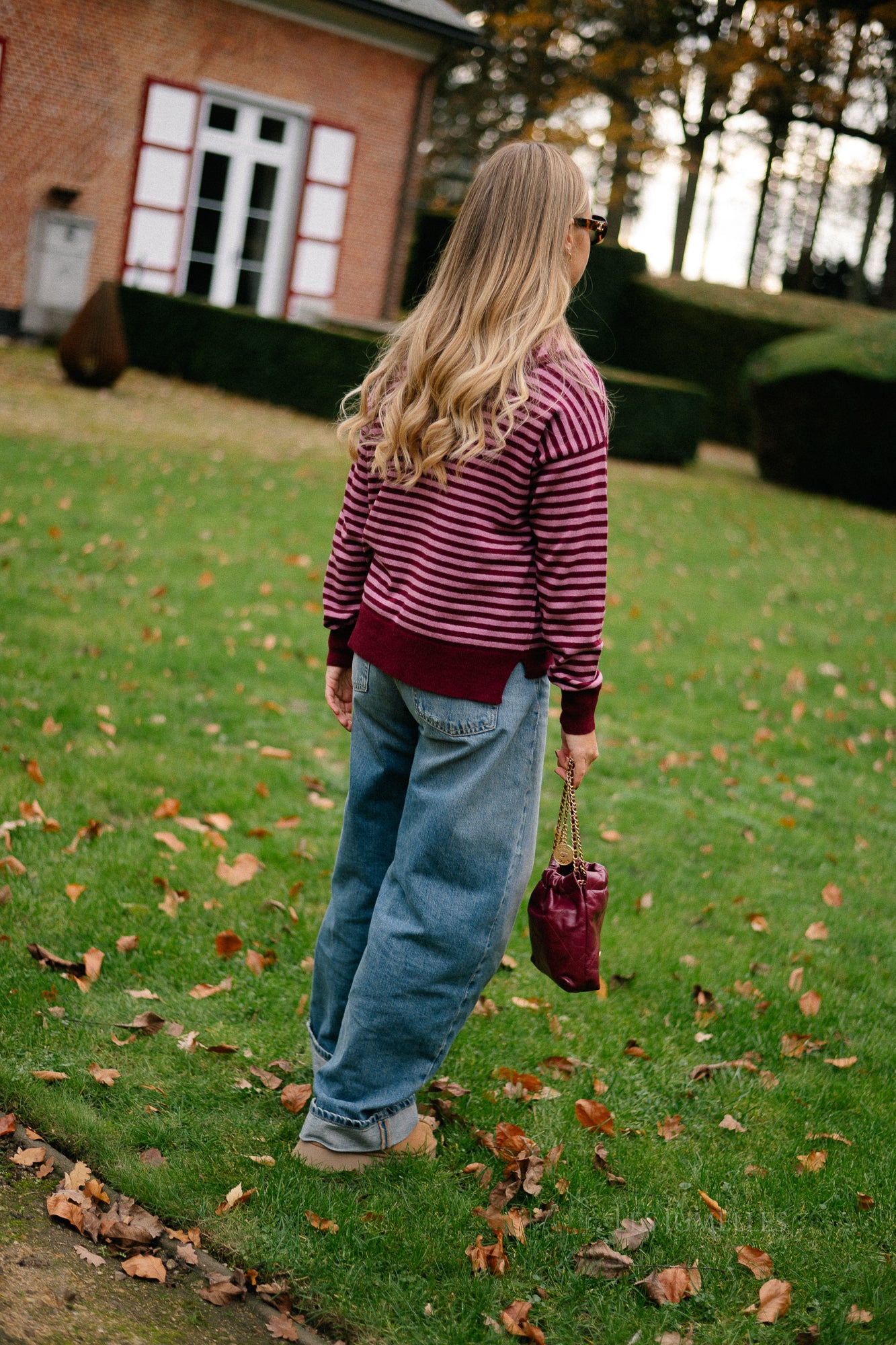 Lisa striped jumper raspberry/old rose