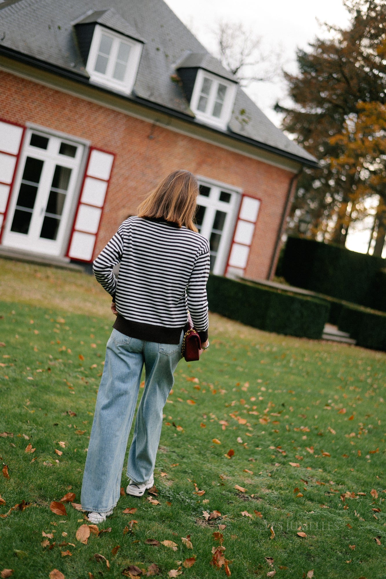 Lisa gestreepte cardigan hot chocolate/lichtblauw