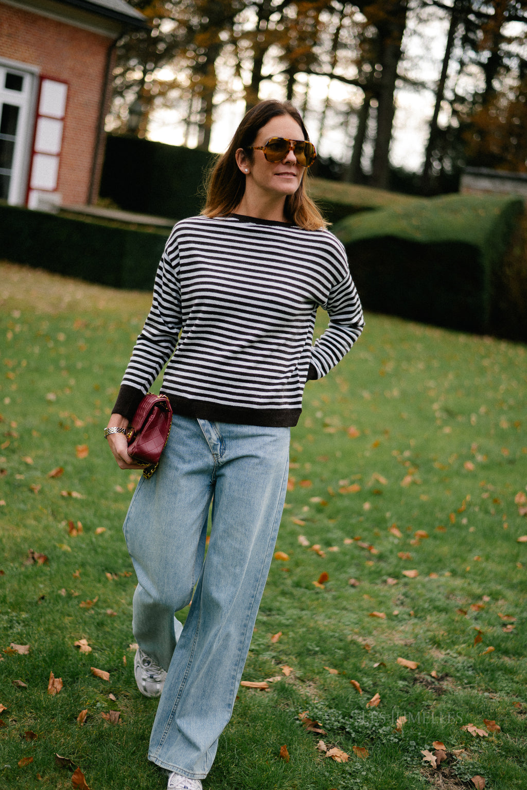 Lisa striped jumper hot chocolate/light blue