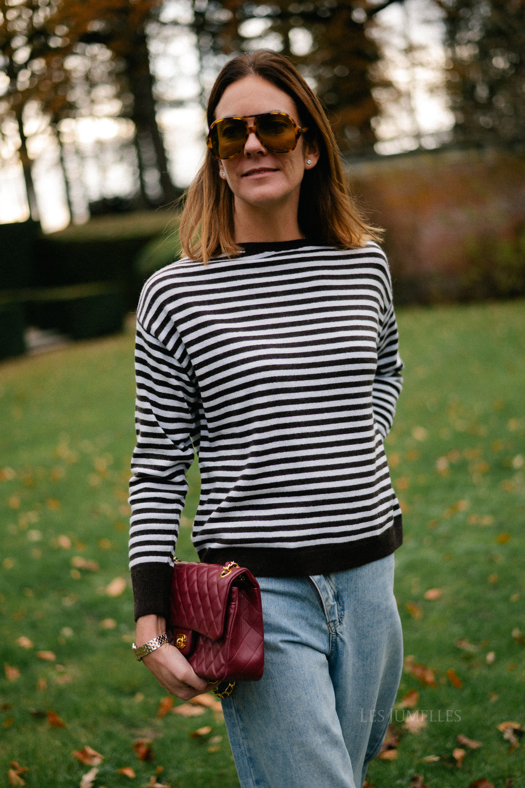 Lisa striped jumper hot chocolate/light blue