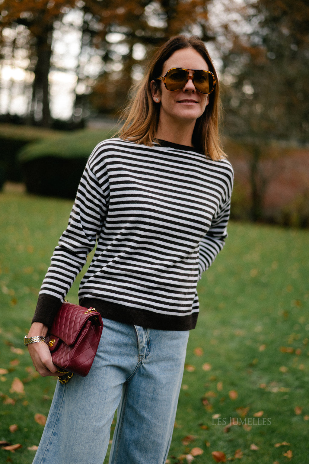 Lisa striped jumper hot chocolate/light blue