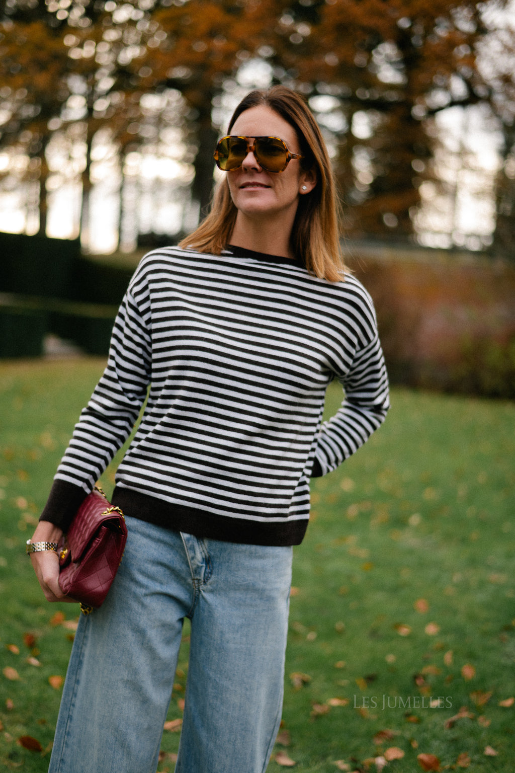 Lisa striped jumper hot chocolate/light blue