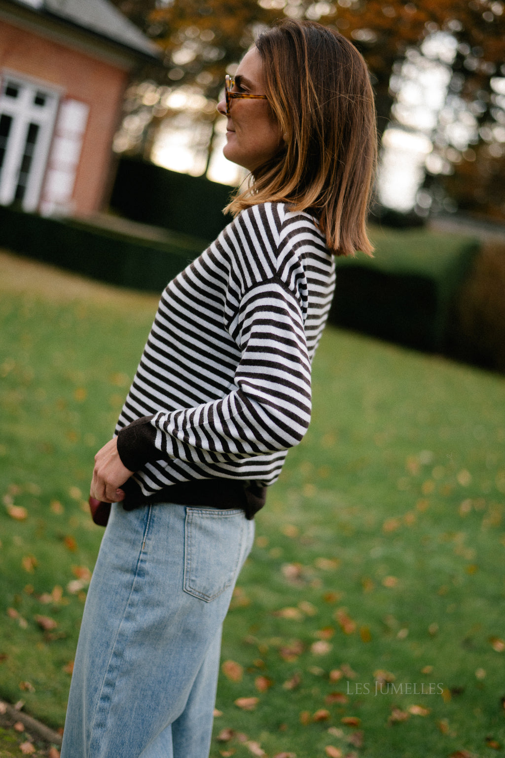 Lisa striped jumper hot chocolate/light blue