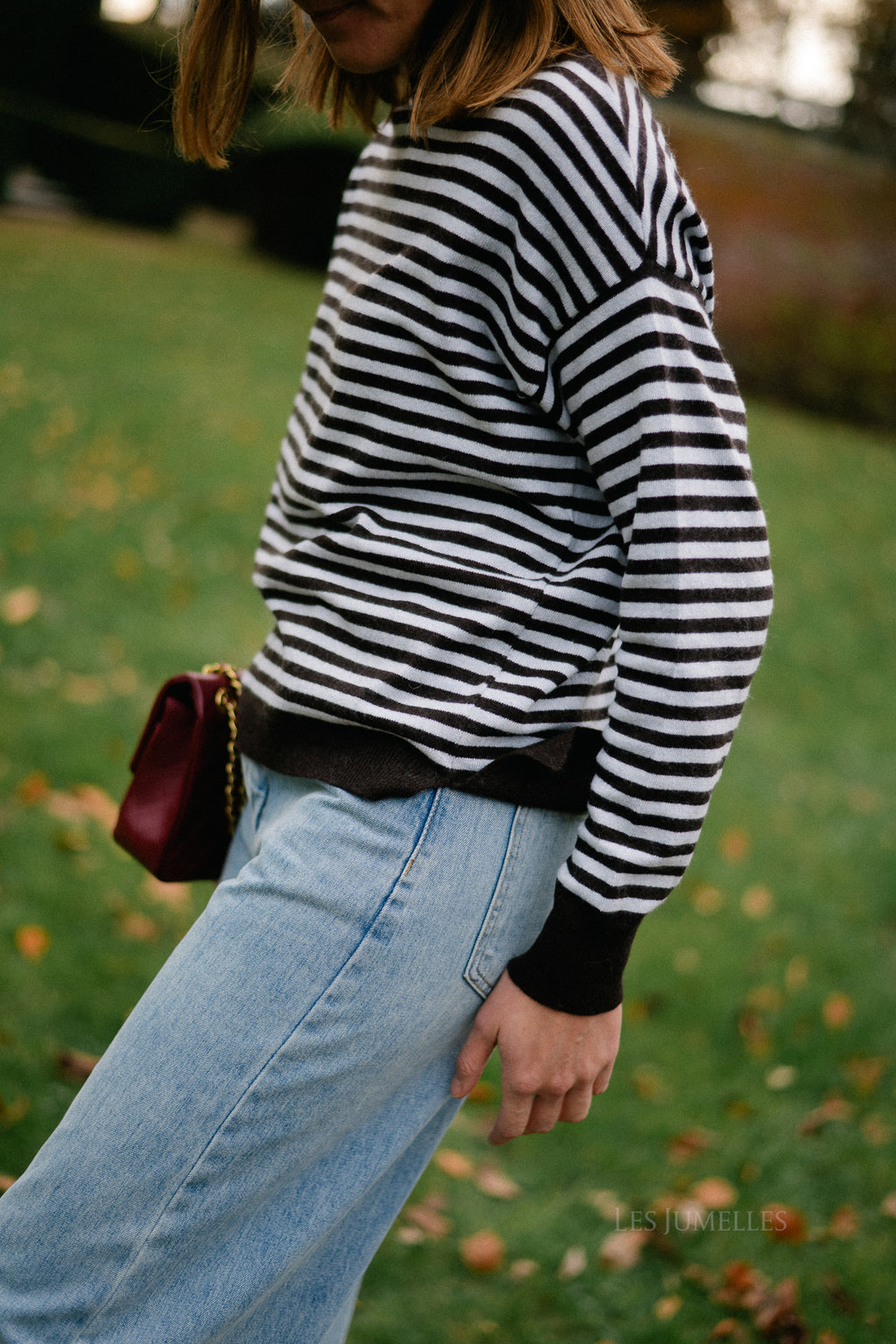 Lisa striped jumper hot chocolate/light blue