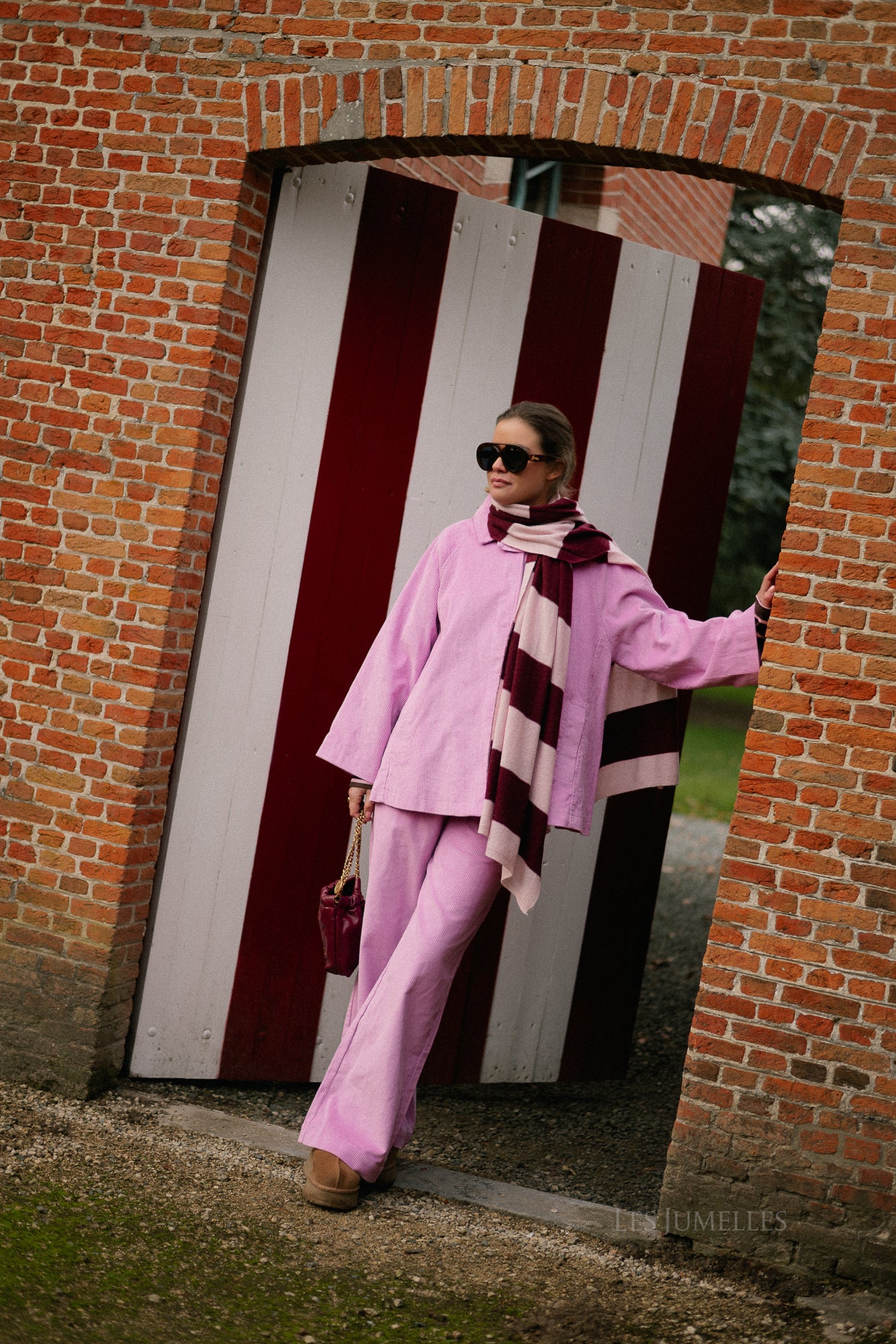 Norma wijde fluwelen broek orchid