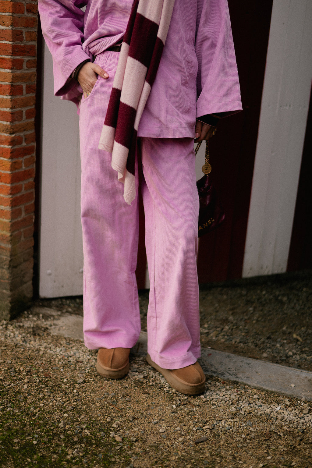 Norma wide velvet pants orchid