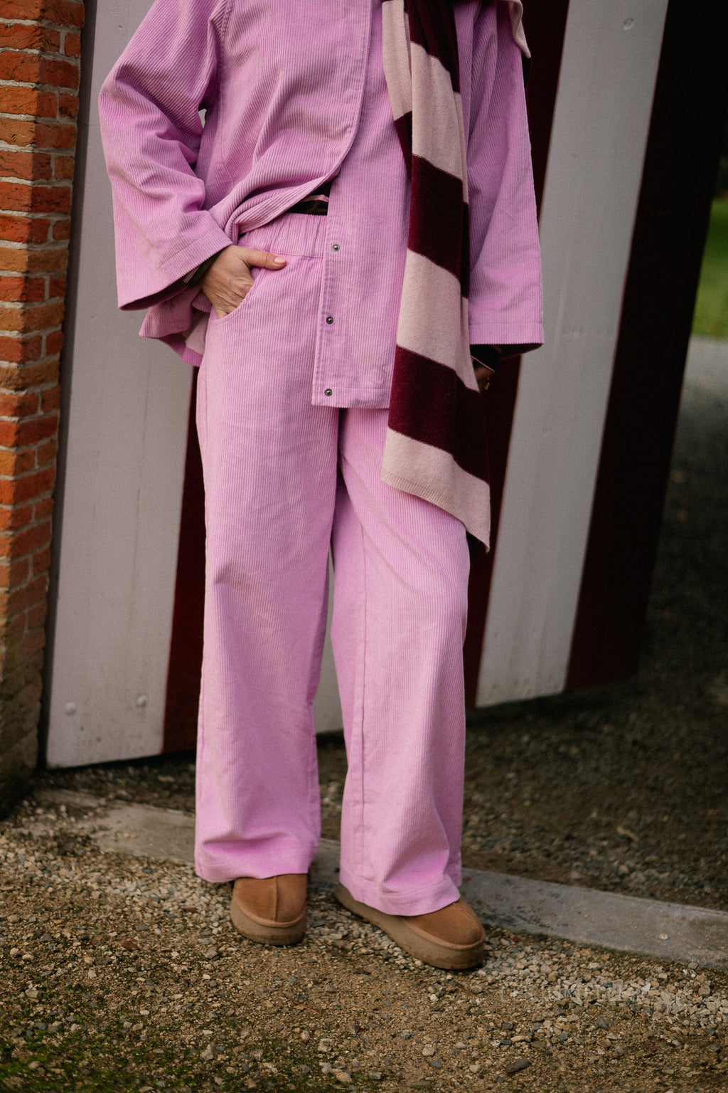 Norma wide velvet pants orchid