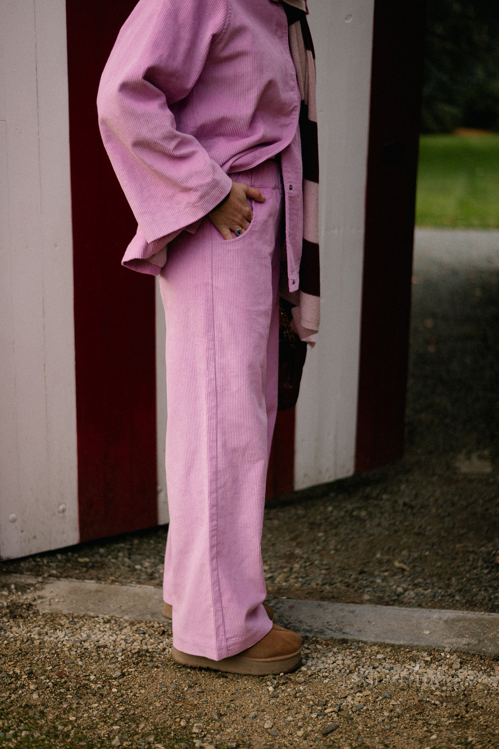 Norma wide velvet pants orchid