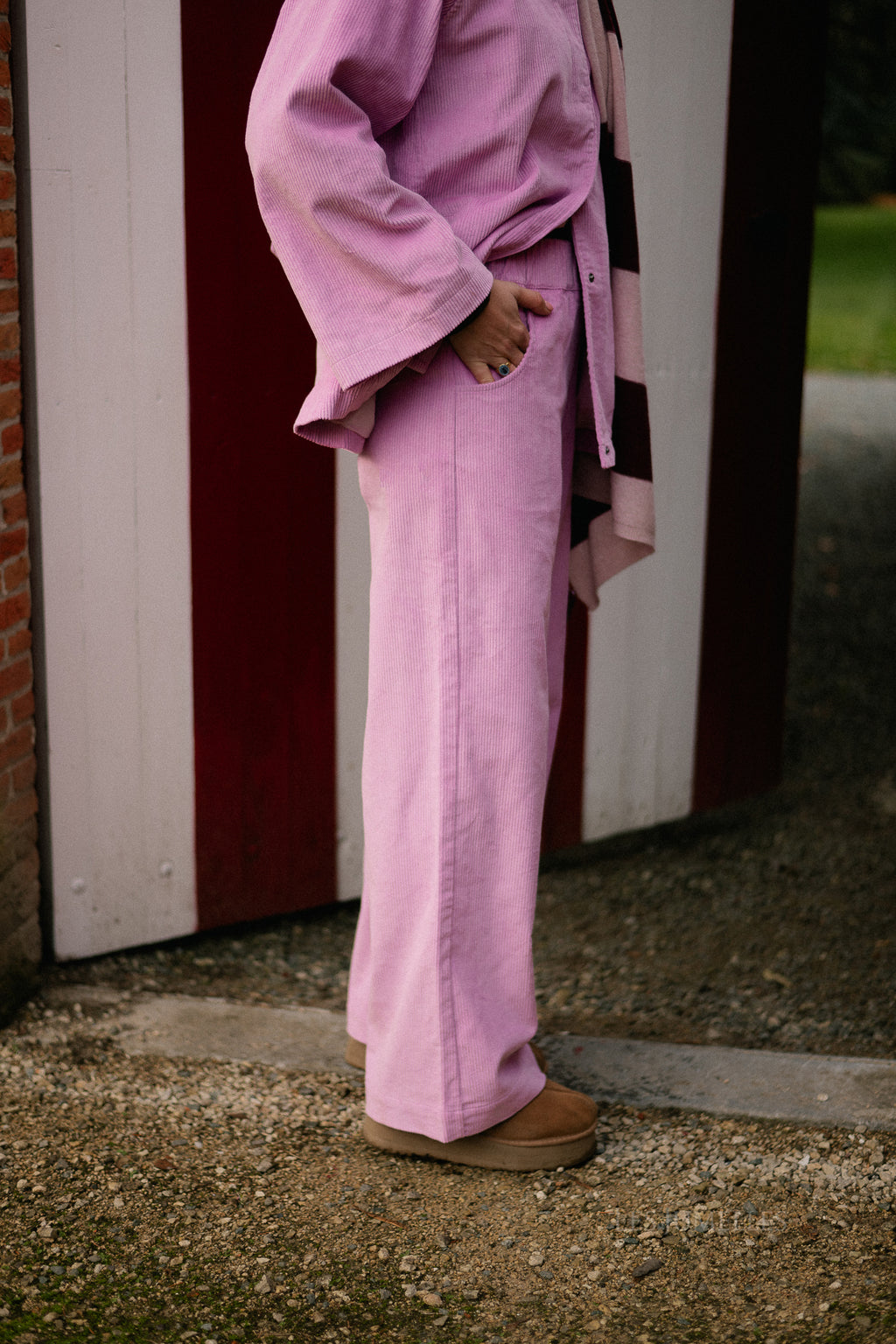 Norma wide velvet pants orchid