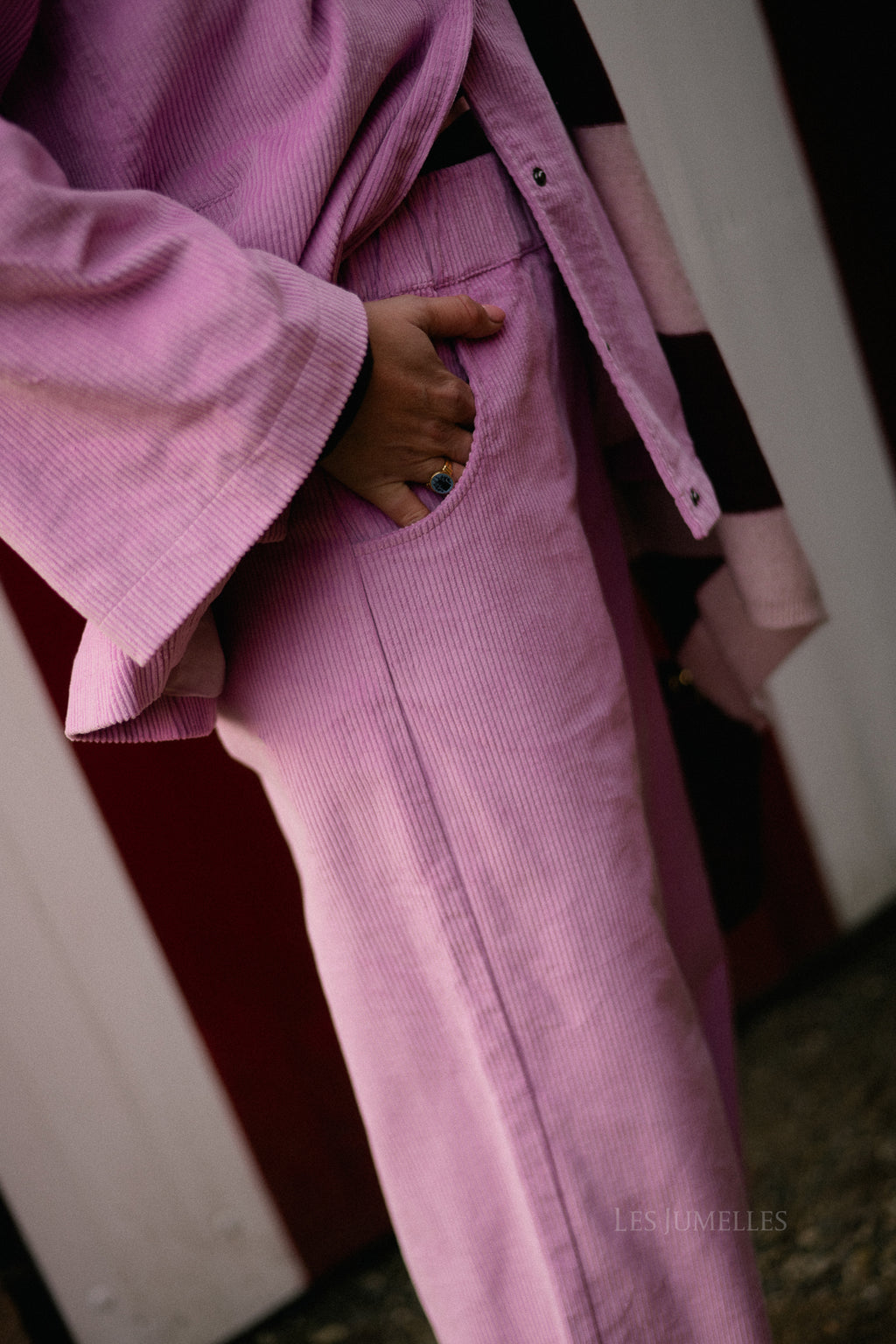 Norma wide velvet pants orchid