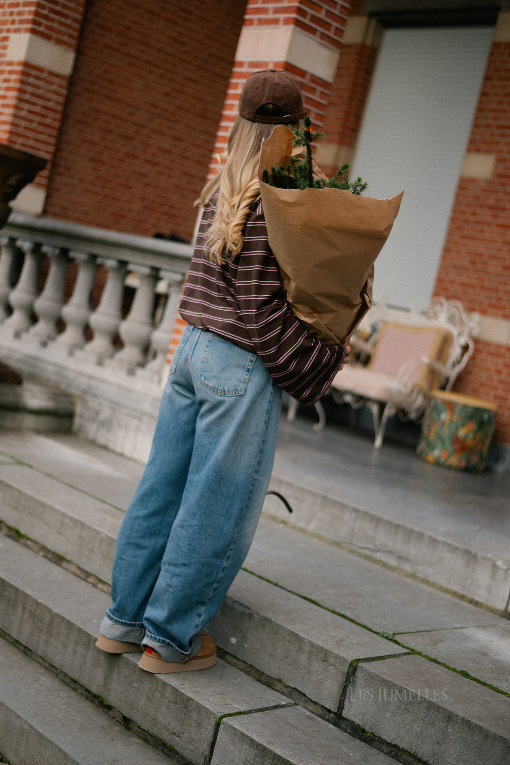 Kaylee striped polo sweatshirt marsala/pink