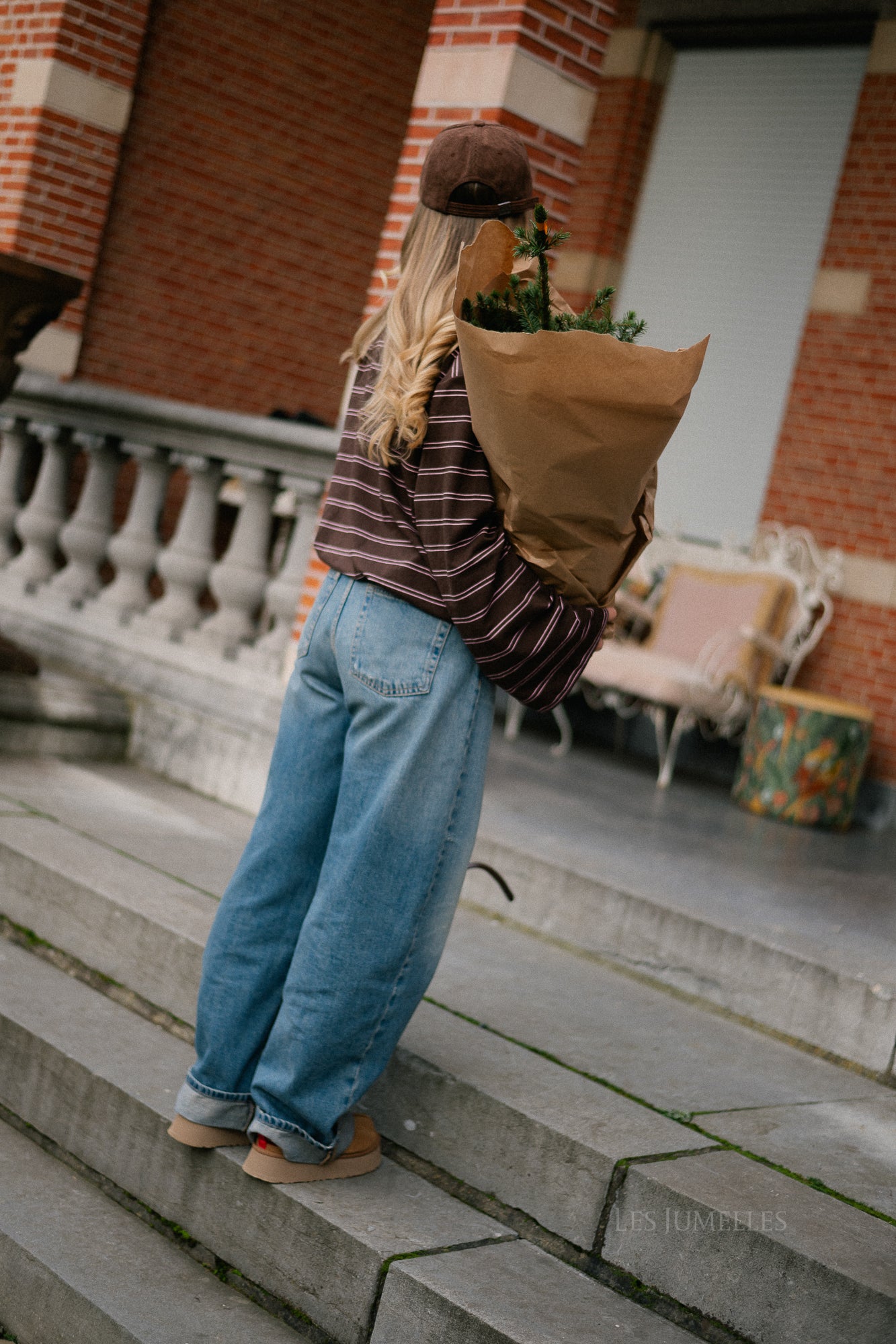 Kaylee striped polo sweatshirt marsala/pink