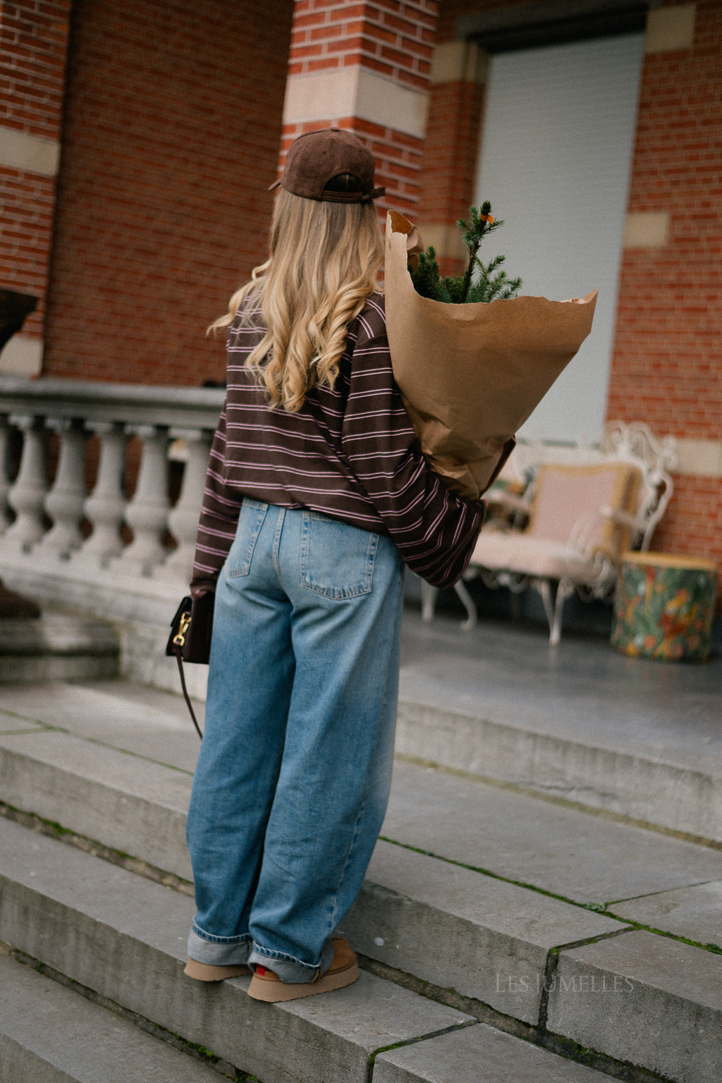 Kaylee striped polo sweatshirt marsala/pink