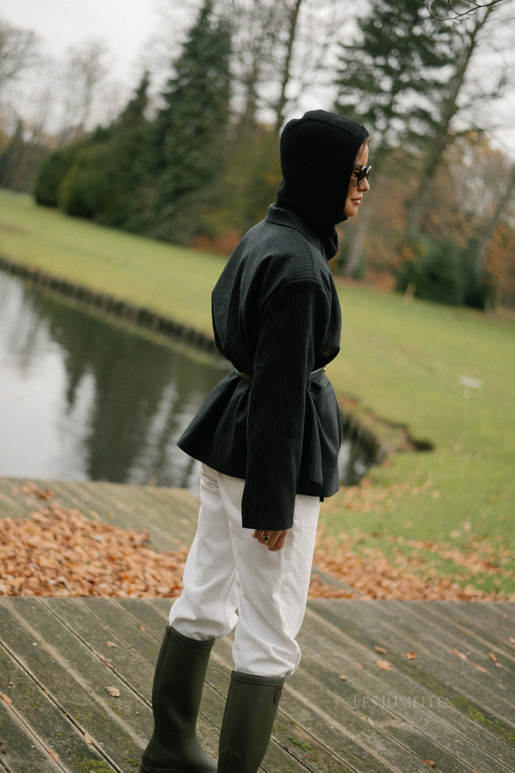 Chloe pinstriped blazer zwart