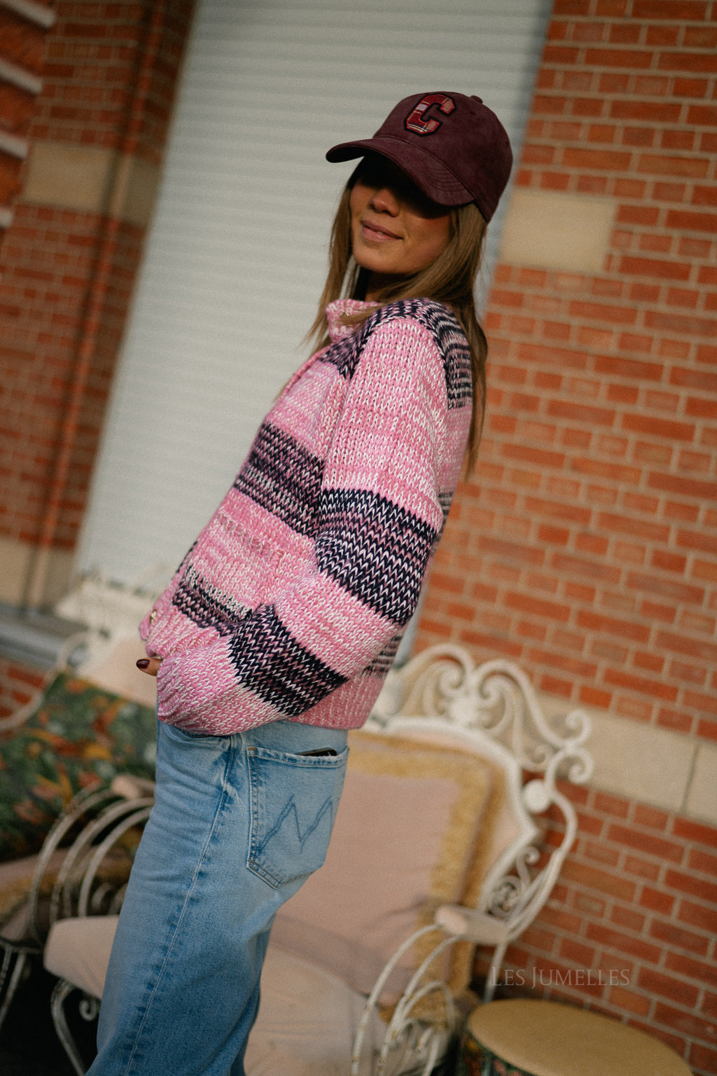 YASMayla LS knit cardigan moonlite mauve/mayla stripes