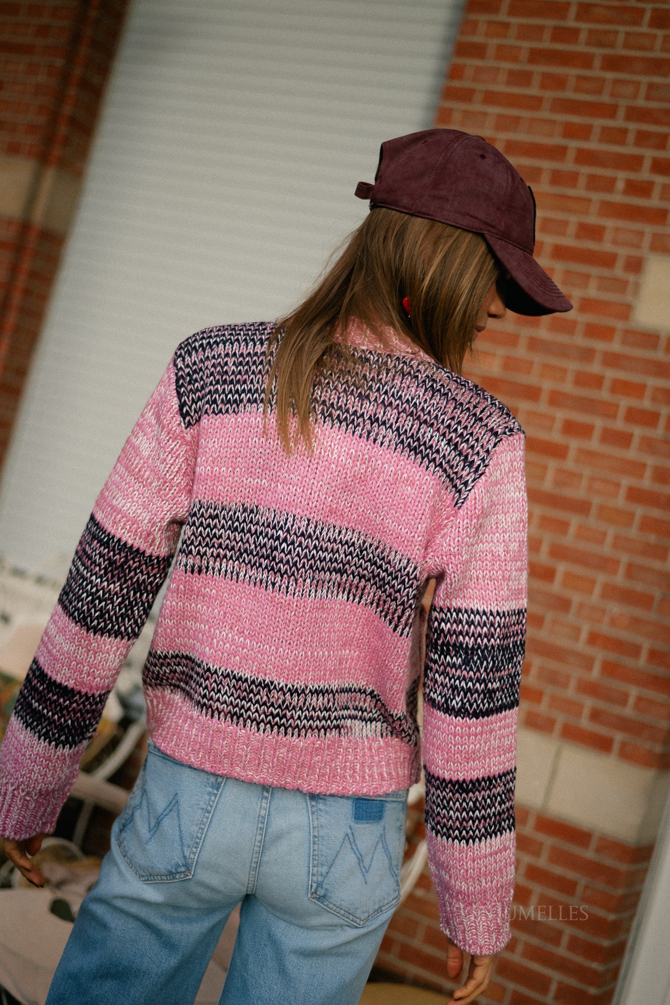 YASMayla LS gebreide cardigan moonlite mauve/mayla strepen