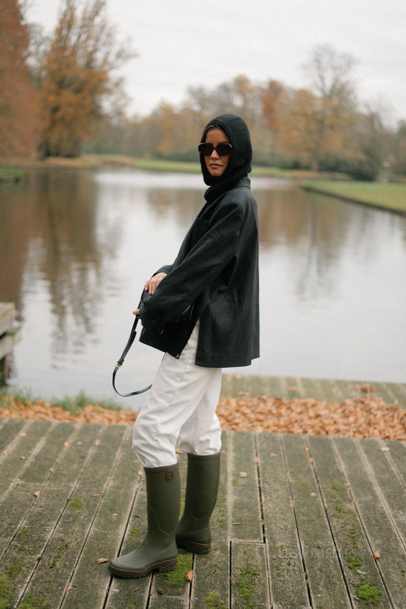 Chloe pinstriped blazer zwart