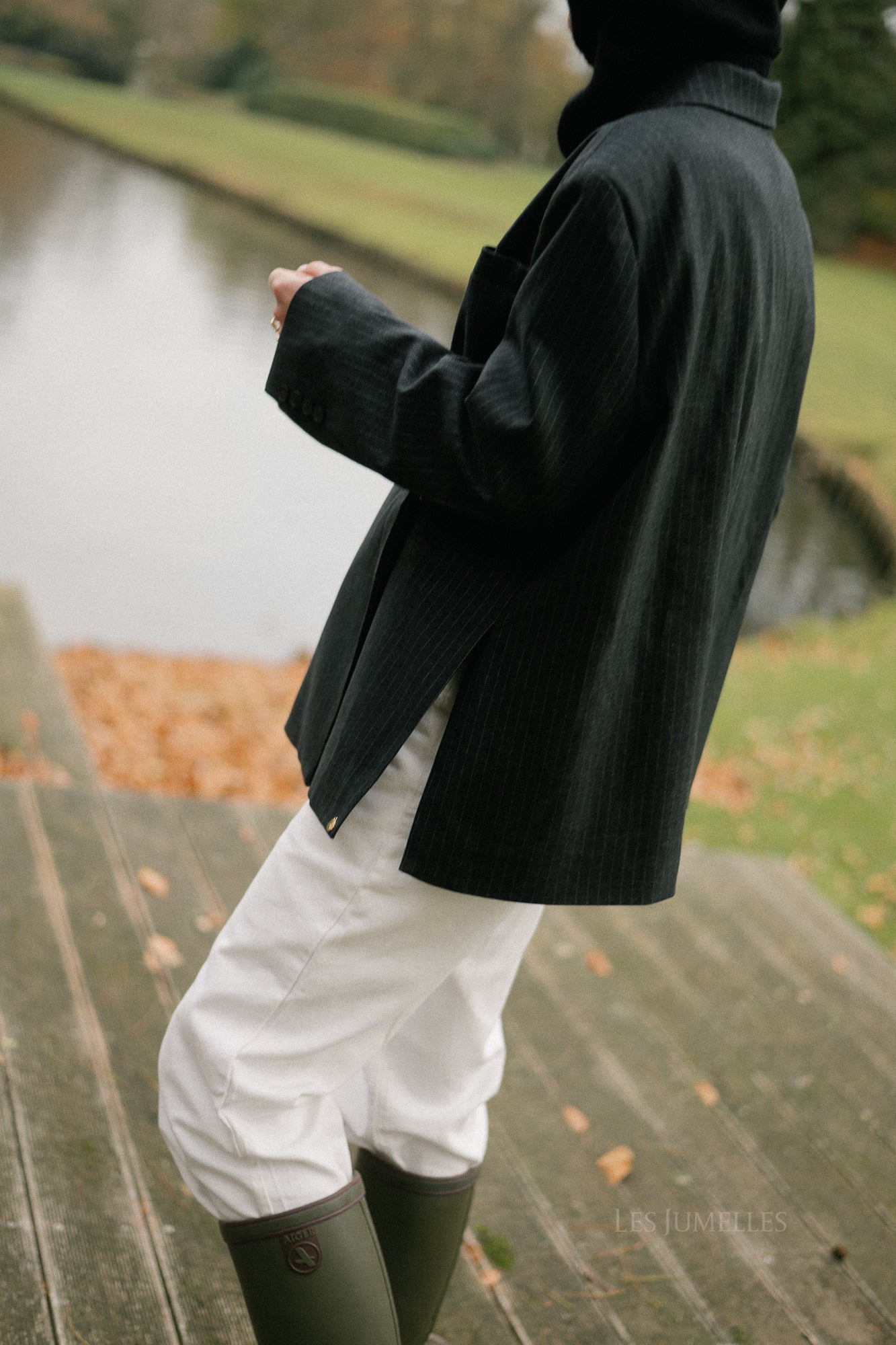 Chloe pinstriped blazer zwart