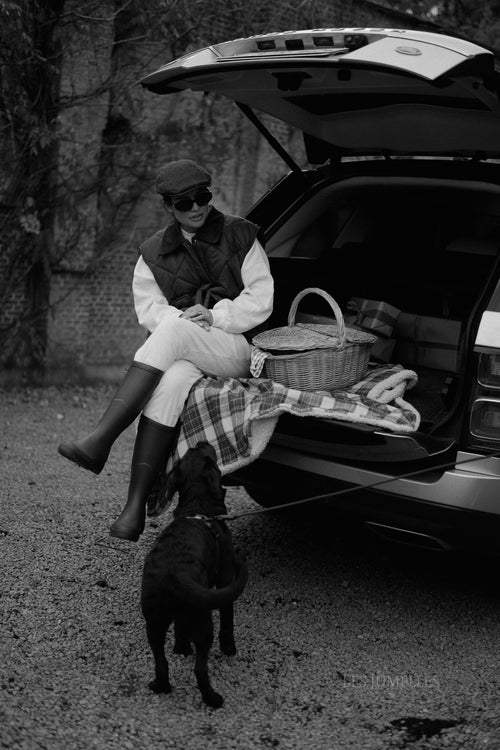 Rachel rib velvet pants ecru