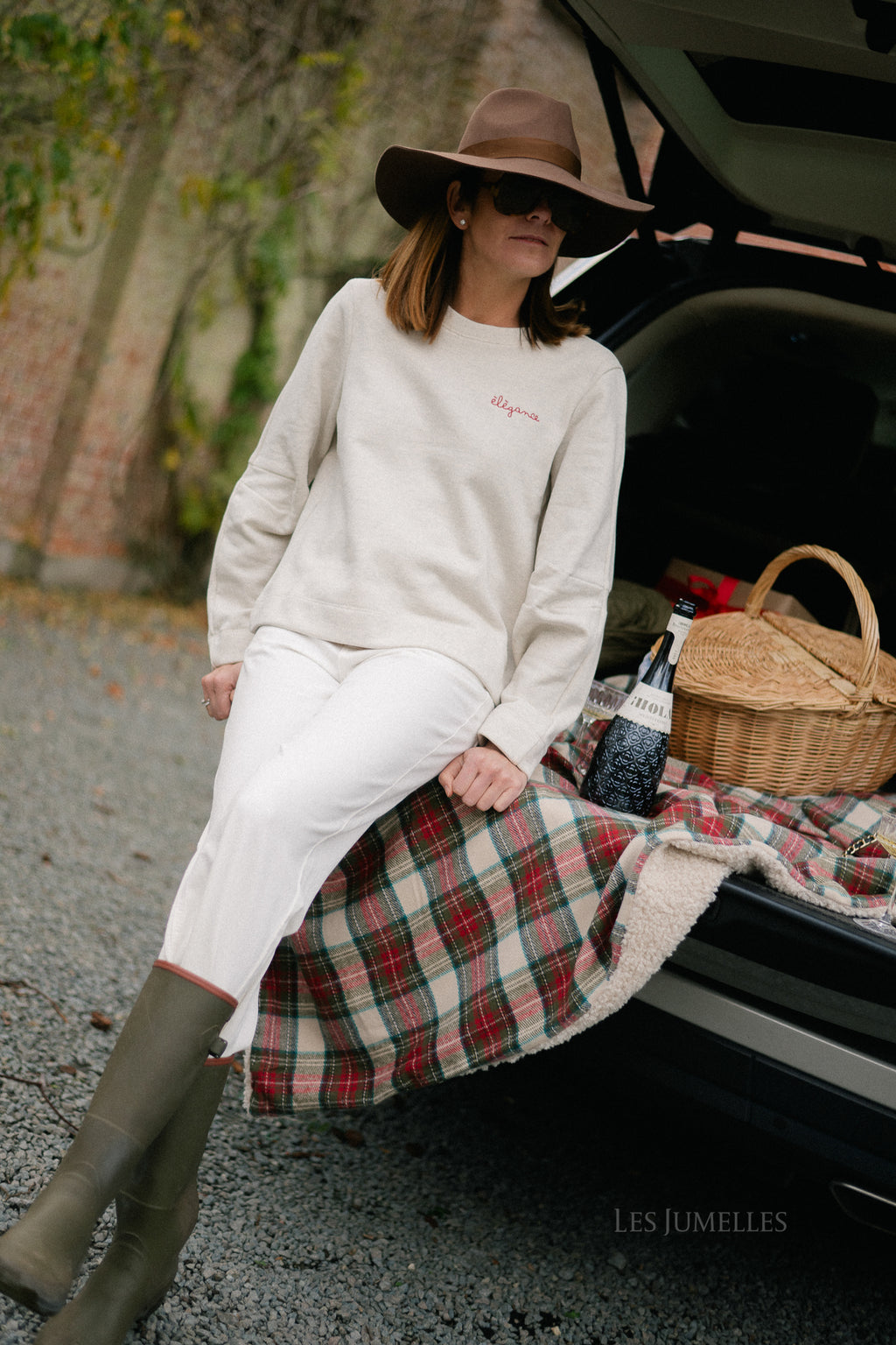 OBJIvey LS sweatshirt white sand/melange