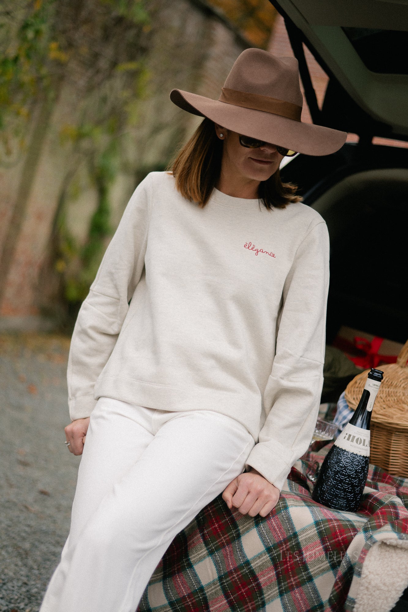 OBJIvey LS sweatshirt wit zand/melange