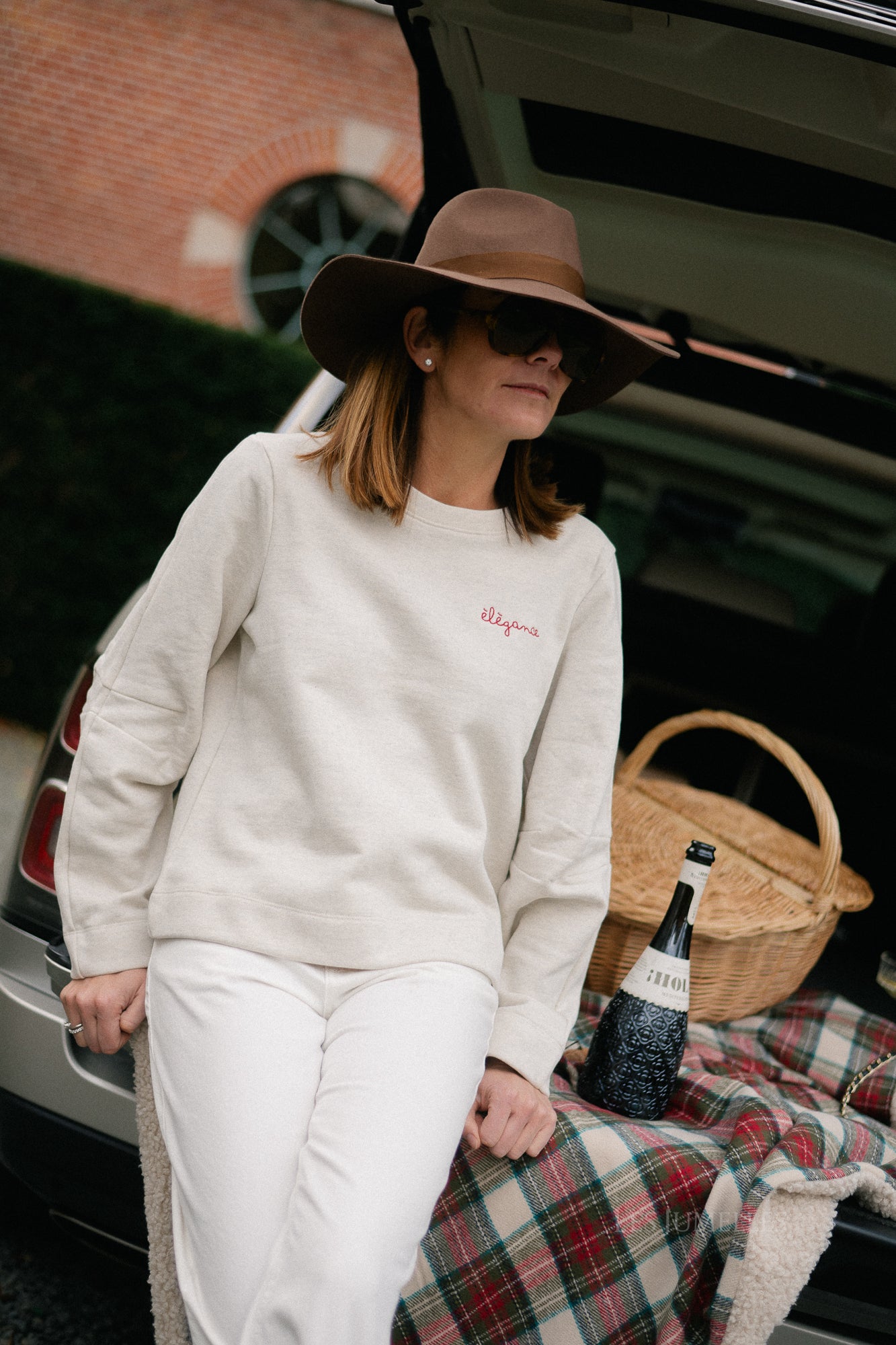 OBJIvey LS sweatshirt wit zand/melange