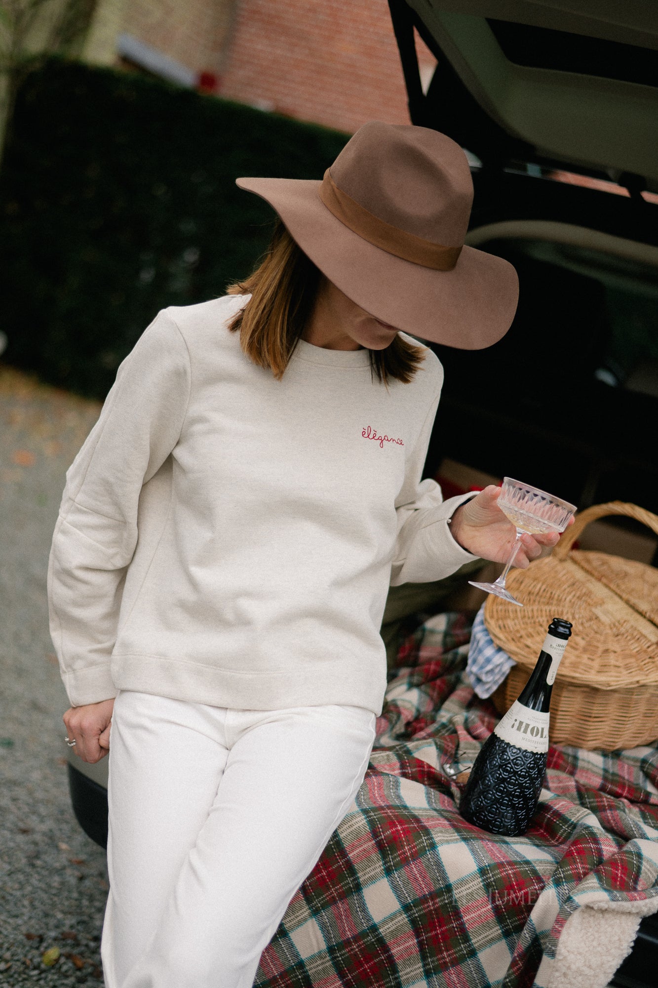 OBJIvey LS sweatshirt wit zand/melange