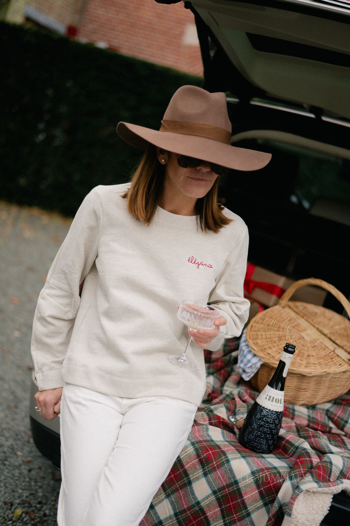 OBJIvey LS sweatshirt wit zand/melange