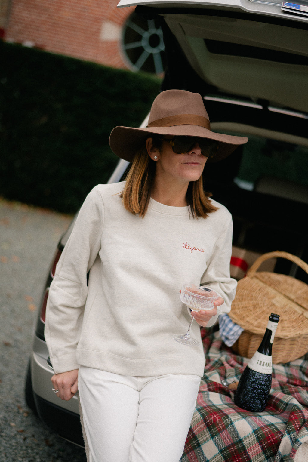 OBJIvey LS sweatshirt white sand/melange