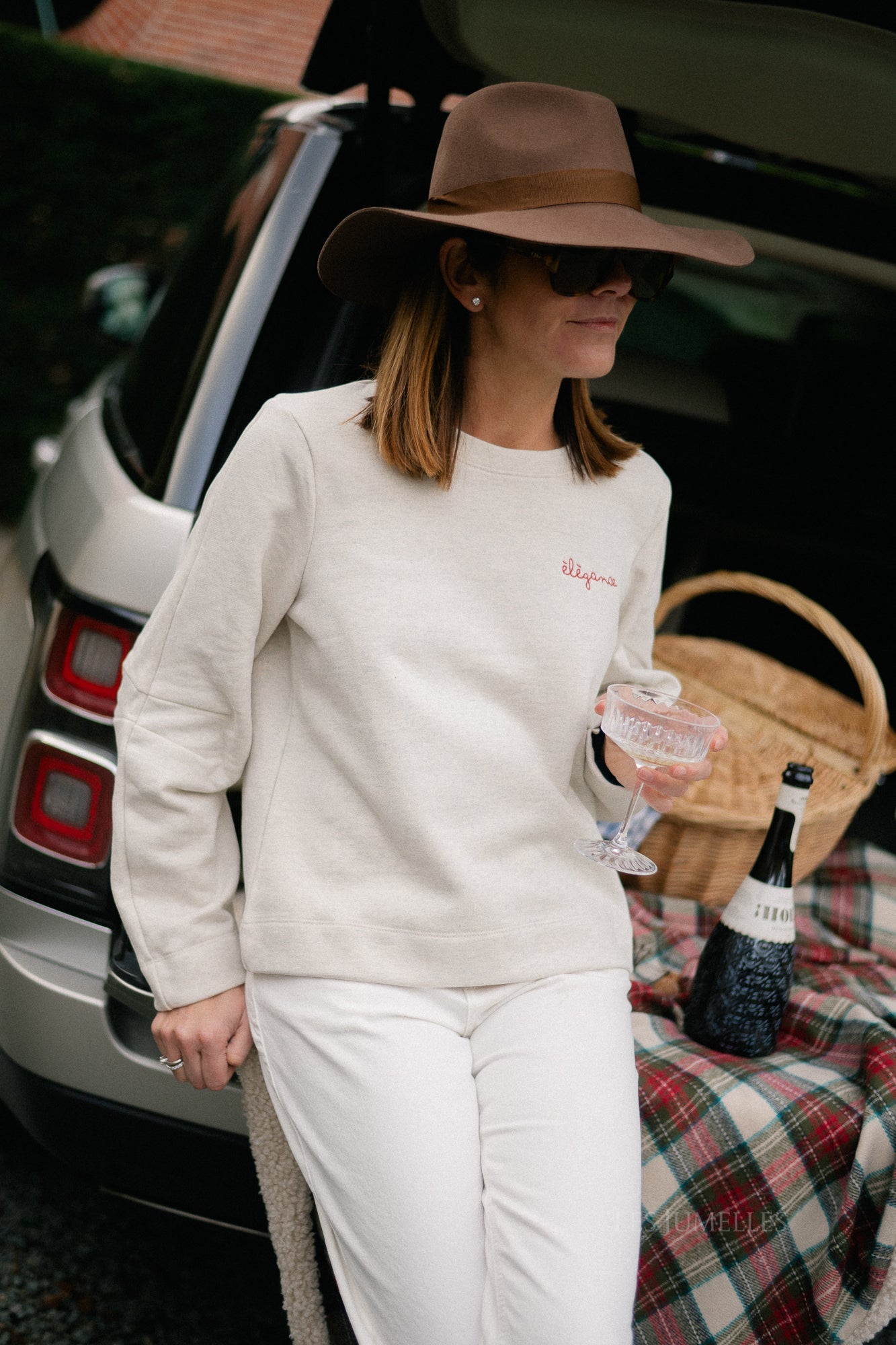 OBJIvey LS sweatshirt wit zand/melange