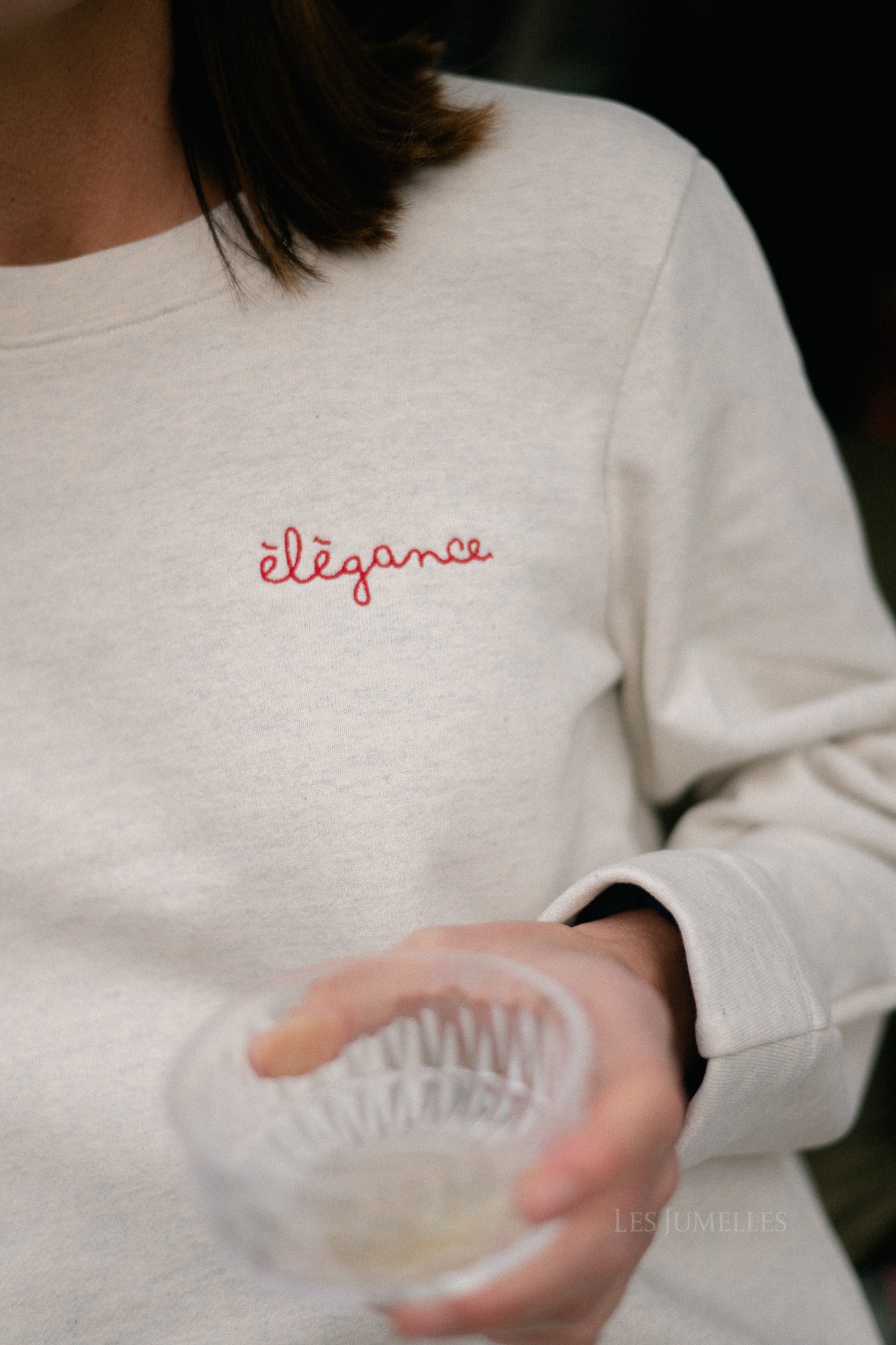 OBJIvey LS sweatshirt wit zand/melange